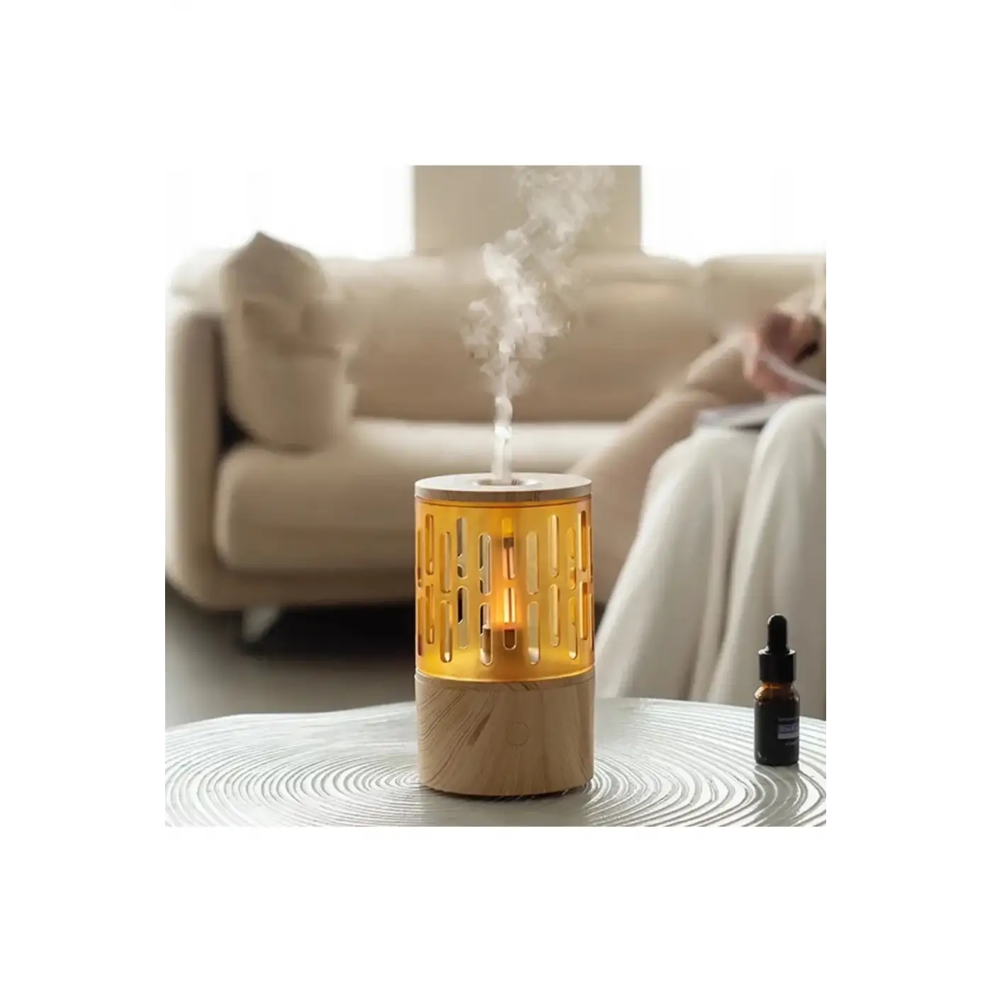 Mum Işığı Görünümlü Taşınabilir 125ml Kapasiteli Işıklı Aroma Yayıcı Hava Nemlendirici