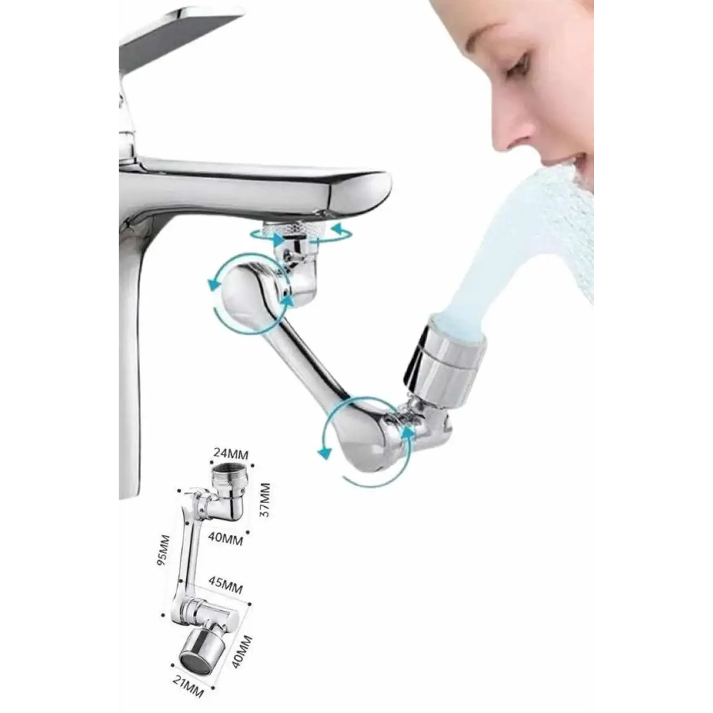 Mutfak Musluk Başlığı 1080 Derece Dönebilir Oynar Başlıklı Musluk Atı