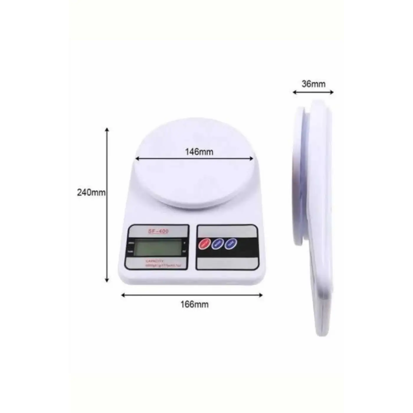 Mutfak Tartısı Dijital Göstergeli Hassas Tartı 10 Kg Kapasiteli