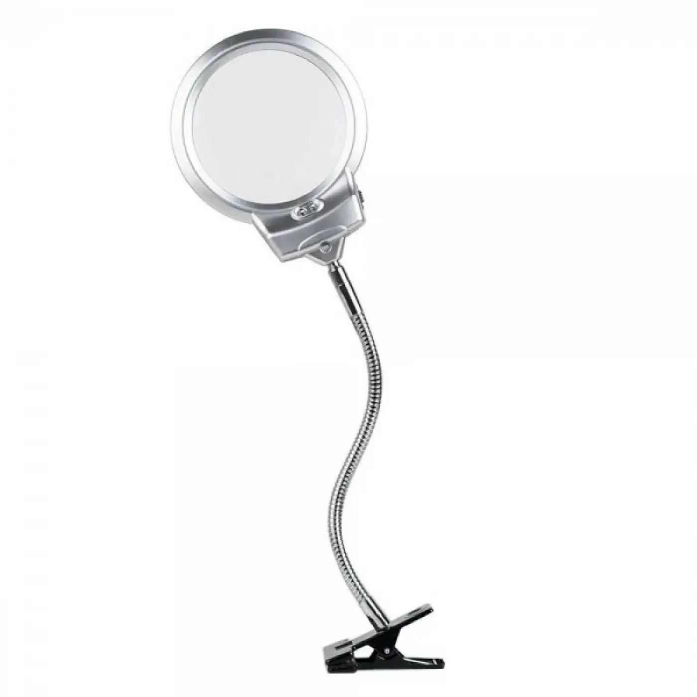 -2.5X130 MM 5X24 MM LED Aydınlatmalı Büyüteç,Masa üstü Metal Hortum Mandallı-MG15124-C