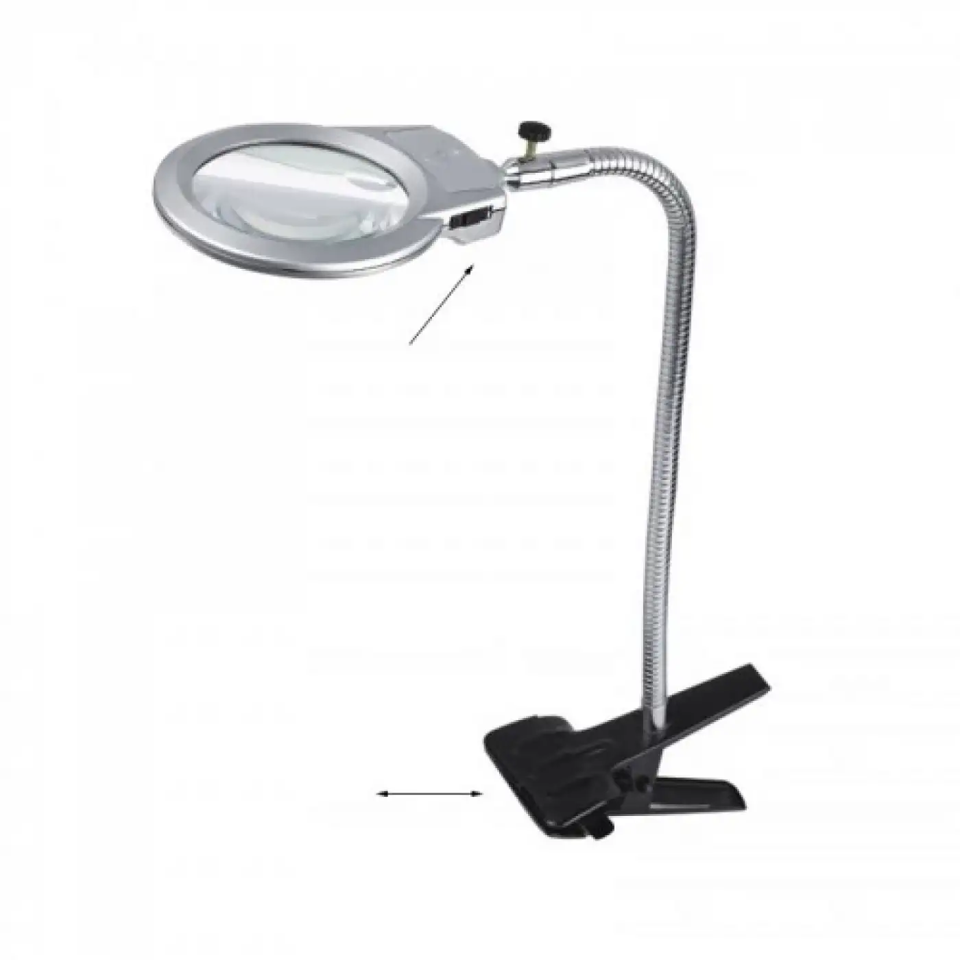 -2.5x90 Mm 5x24 Mm Büyüteç, Mandallı Metal Hortumlu Masa üstü Büyüteç