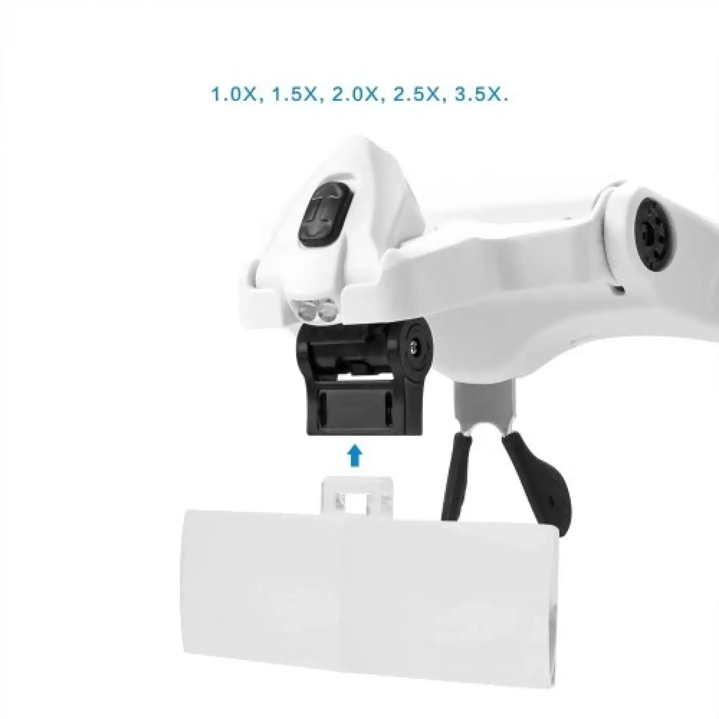 -5 Lens 1.0x-3.5x, 2led Işıklı  Ile Ayarlanabilir Gözlük Büyüteç9892B2