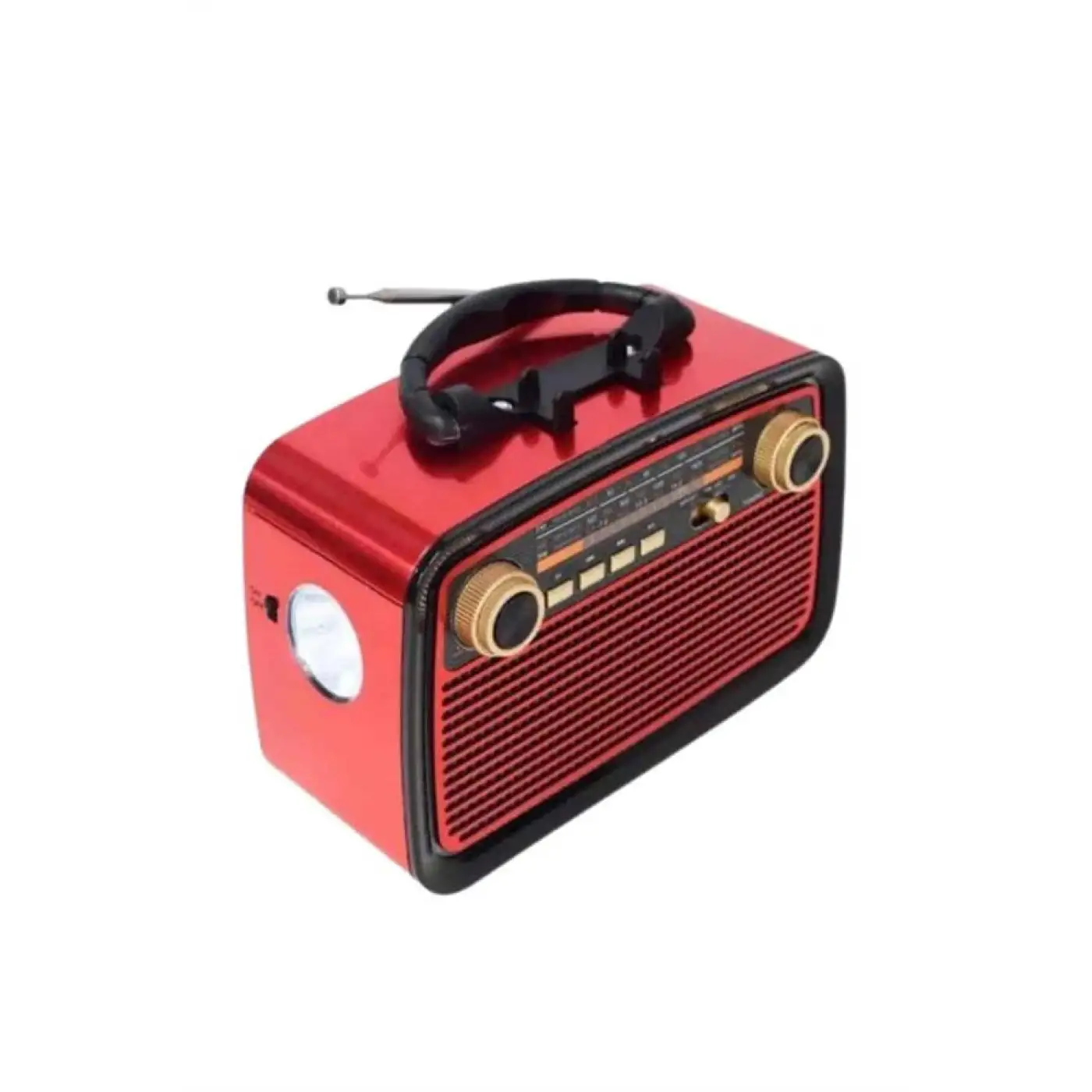 Nostaljik Görünümlü Ahşap Radyo TF SD USB Girişli Led Fener Işıklı