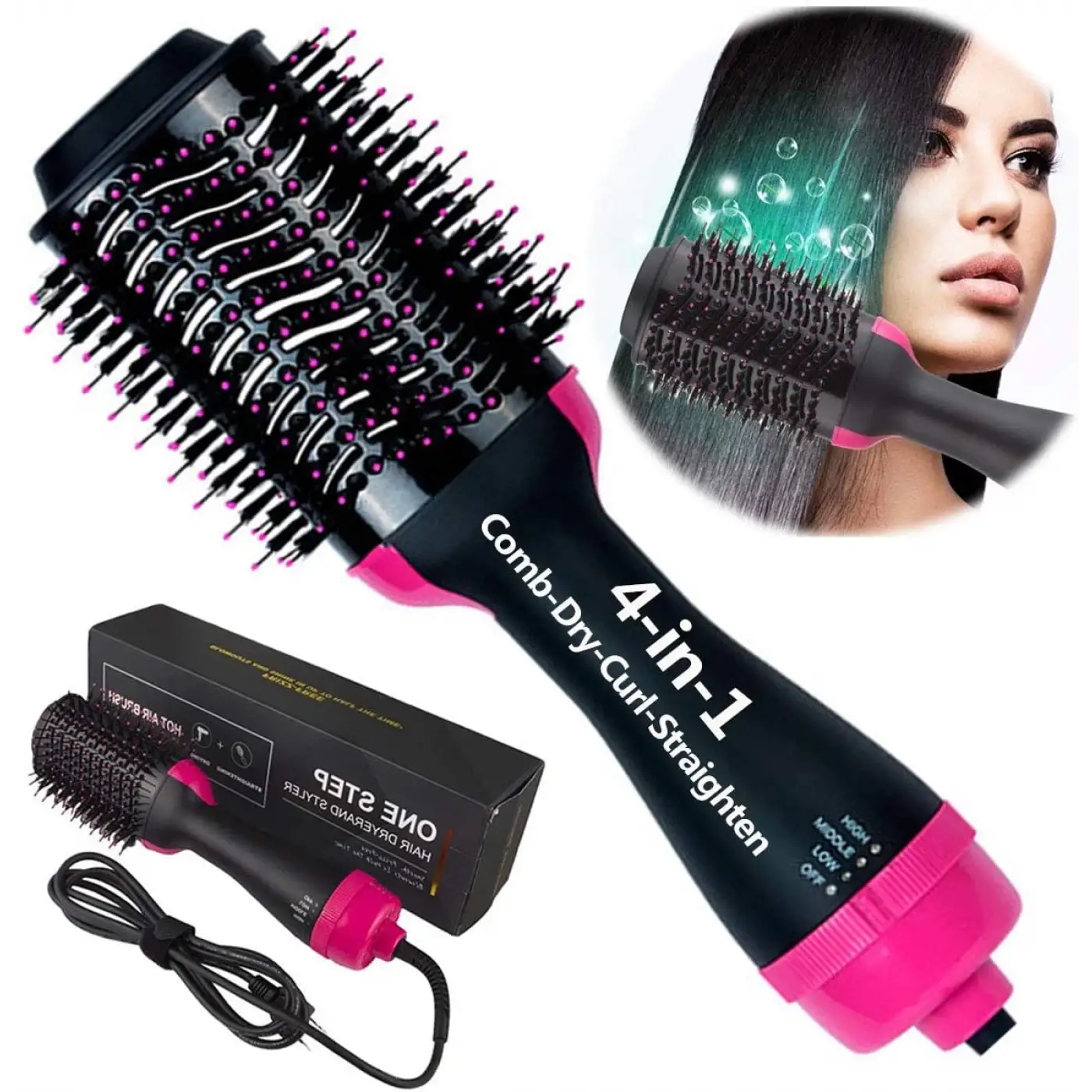 One Step Seramik Kaplama Uçlu Saç Düzleştirici Fırça