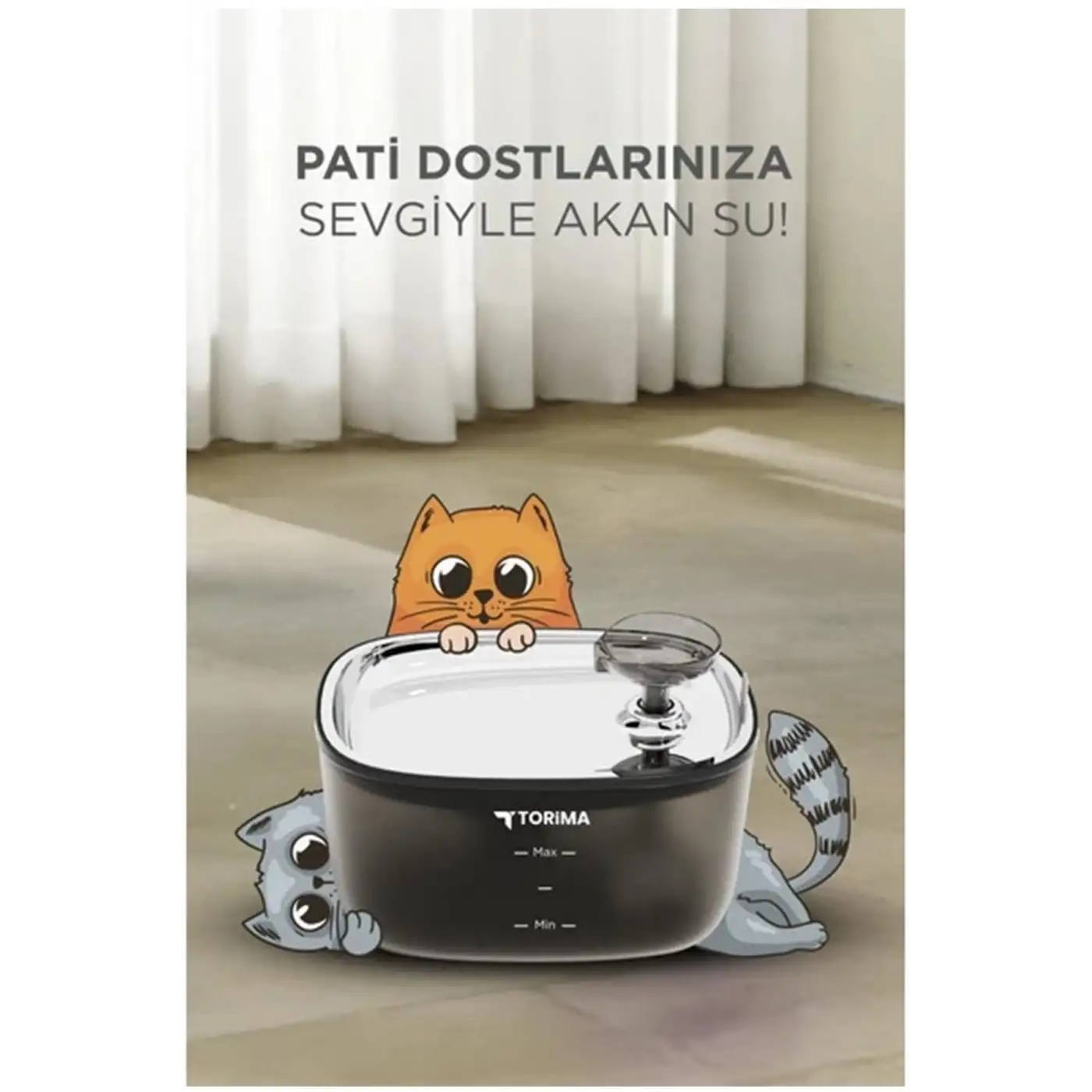 Otomatik Filtreli Kedi Köpek Su Pınarı Su Çeşmesi Ultra Sessiz Su Şelalesi 2.5lt