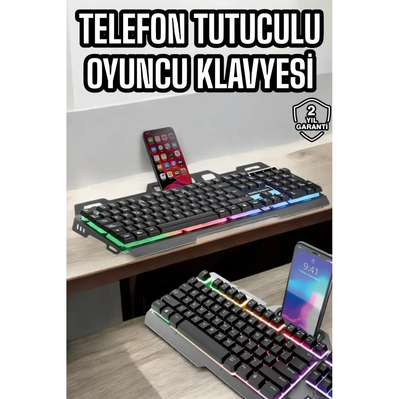 Klavyesi Q Klavye RGB Işıklı Mouse Hediyeli