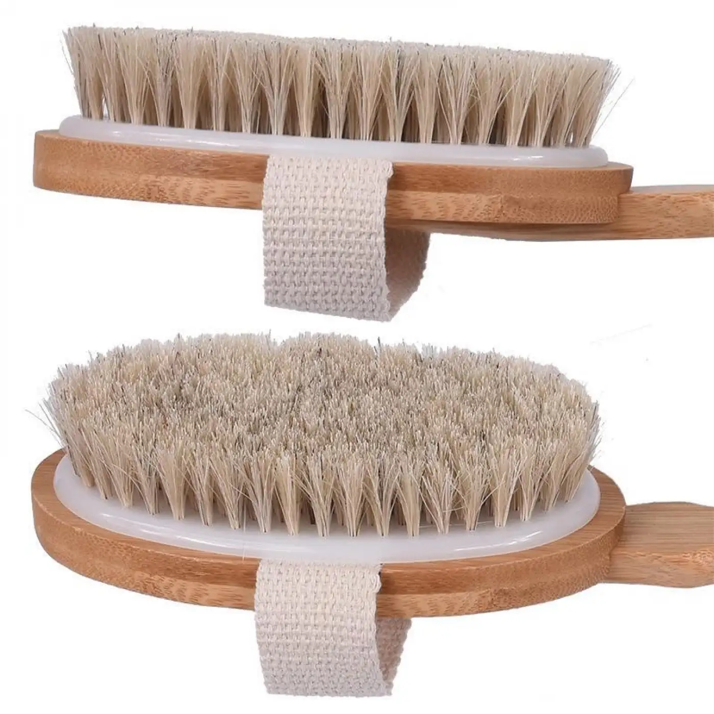 Parlak ve Pürüzsüz Görünüm Sağlayan %100 Doğal At Kılı Selülit Fırçası (sökülebilir Sap)