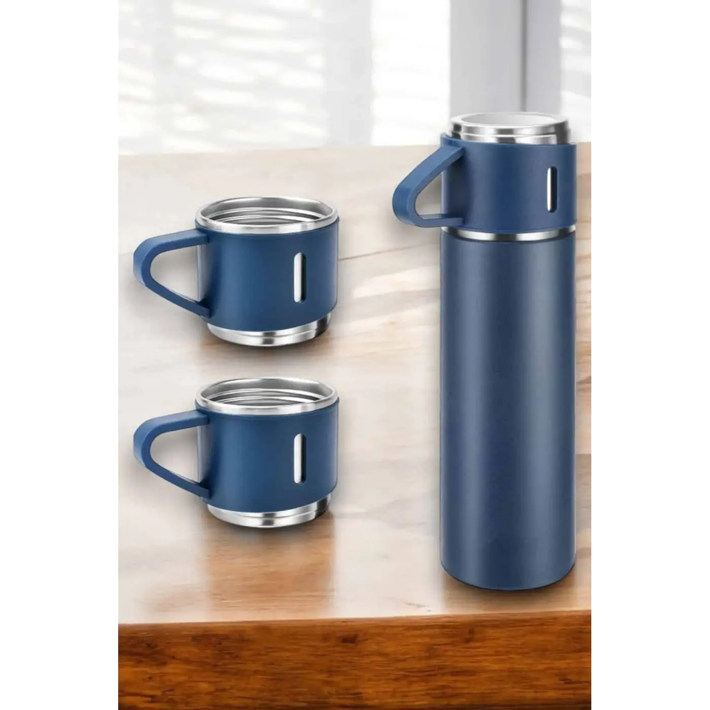 Paslanmaz Çelik 3’lü Termos Seti Vakumlu ve 8 Saat Isı Koruma