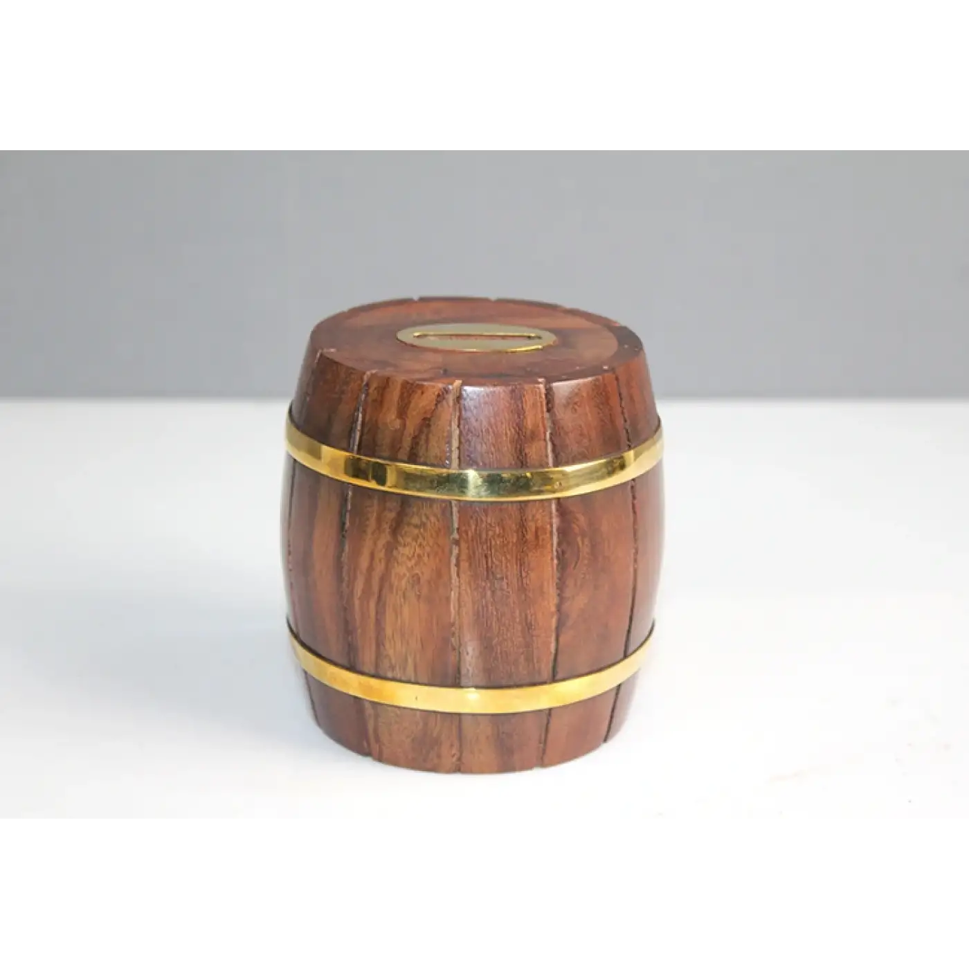 Pirinç Detaylı Fıçı Kumbara Model 1