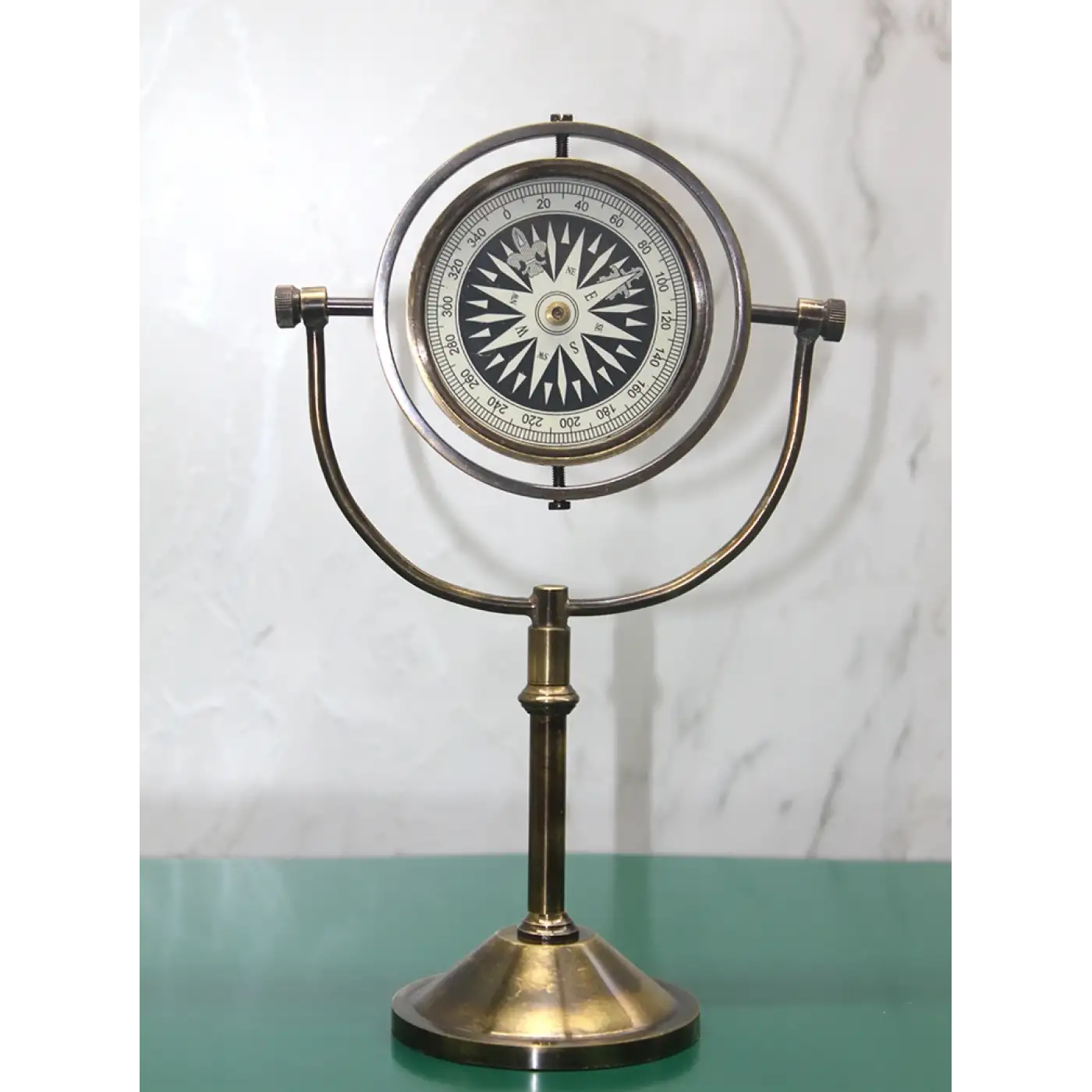 Pirinç Masa Üstü Pusula Model 4