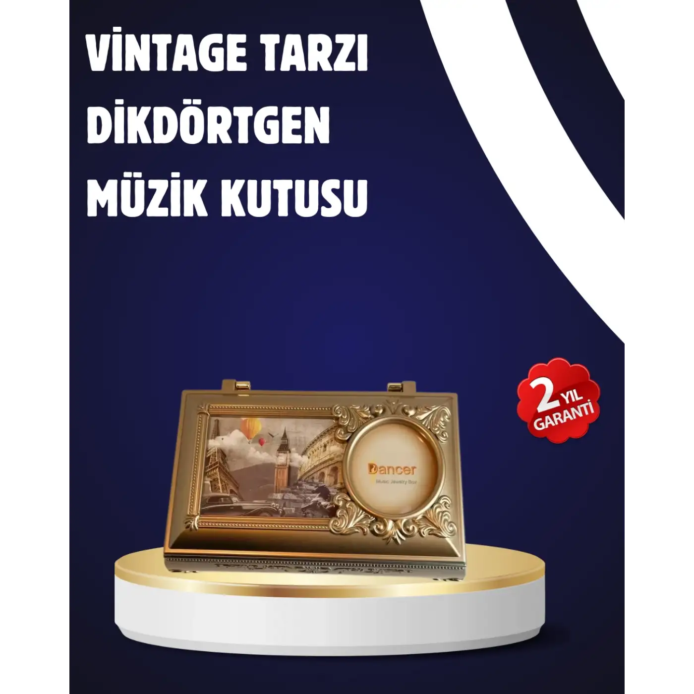 Piyano Tasarım Müzik Kutusu Balerin Figürü ve Takı Bölmeli