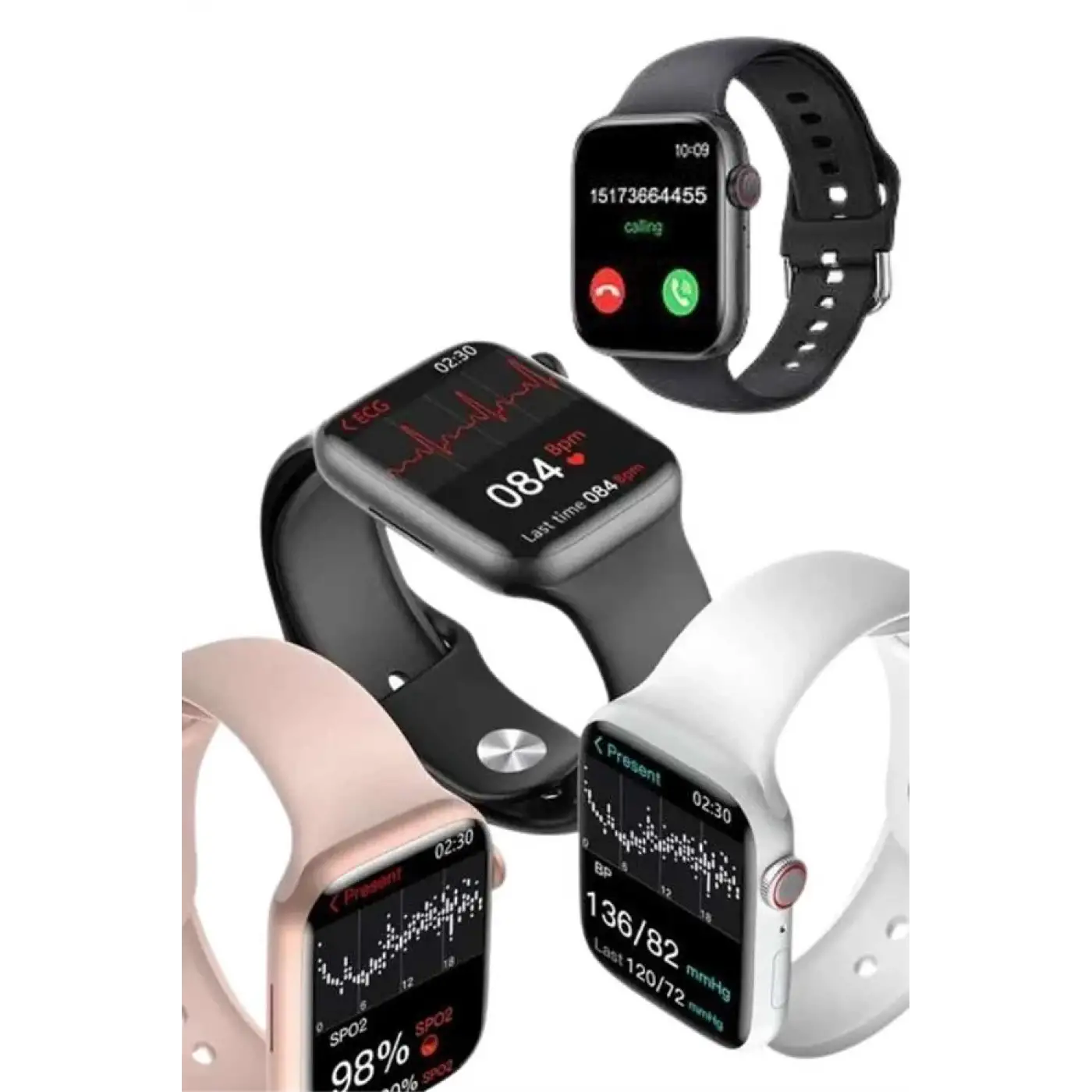 Plastik Kordonlu Kalp Atışı Uyku Takibi ve Çağrı Cevaplayabilen Akıllı Saat