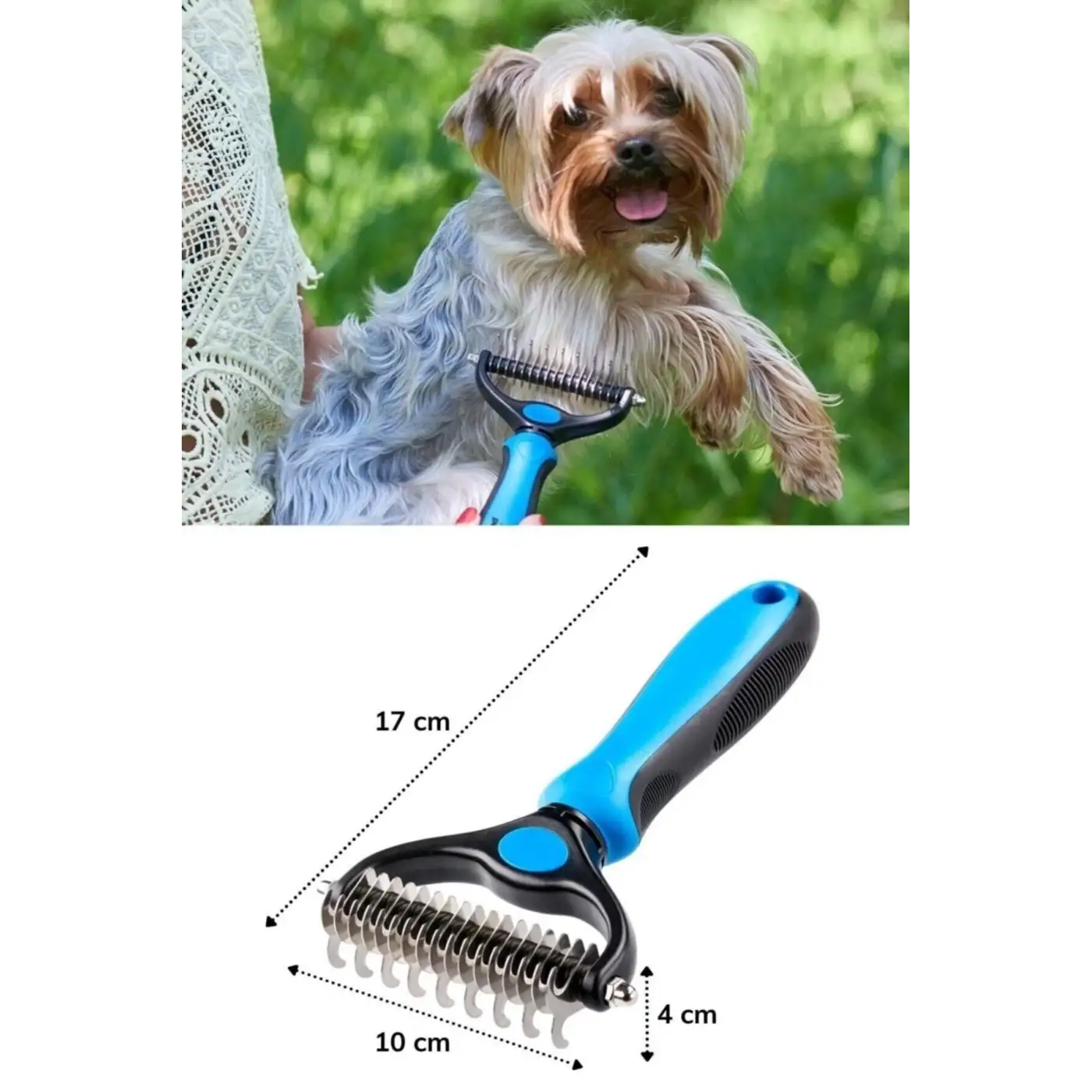 Plastik Saplı Metal Kedi Köpek Bakım Kıtık Tüy Topak Açıcı Tarak 1Adet