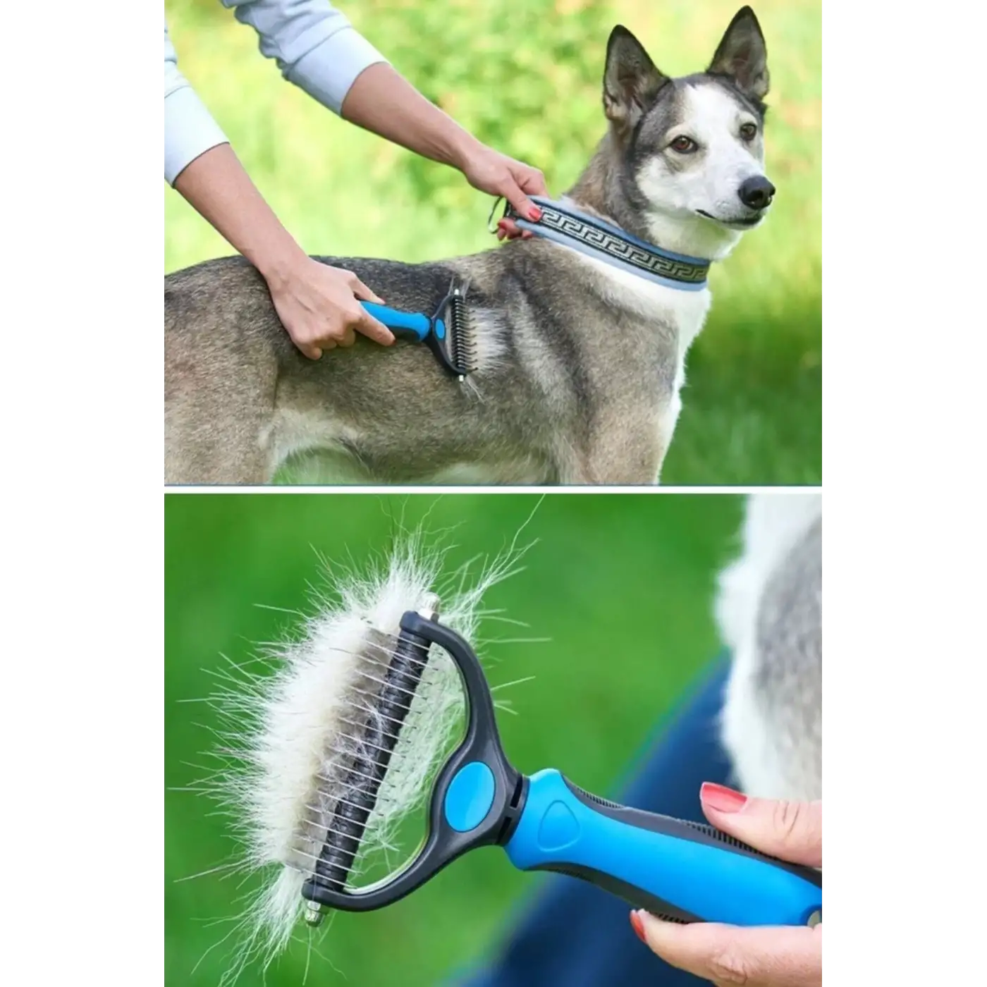 Plastik Saplı Metal Kedi Köpek Bakım Kıtık Tüy Topak Açıcı Tarak 1Adet