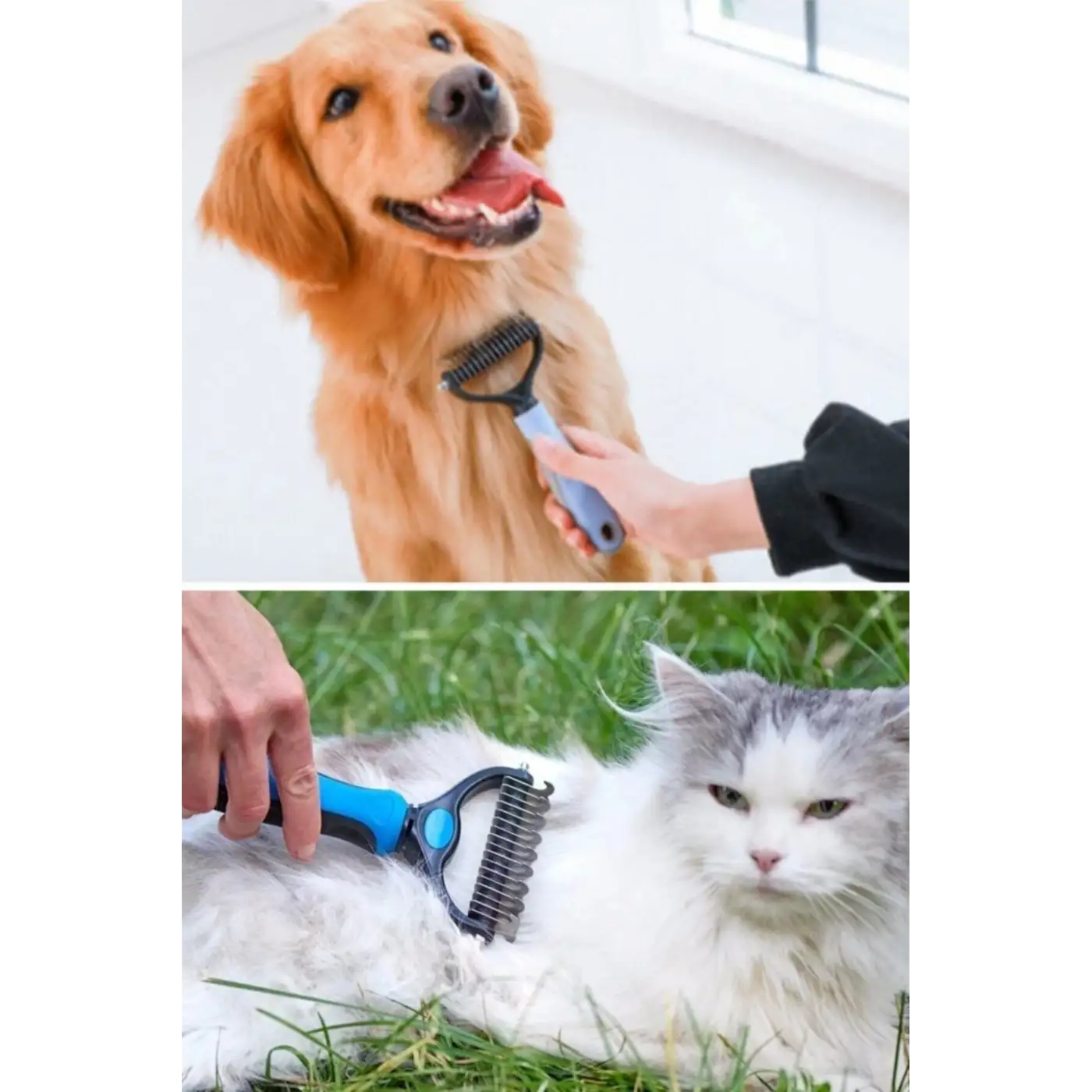 Plastik Saplı Metal Kedi Köpek Bakım Kıtık Tüy Topak Açıcı Tarak 1Adet