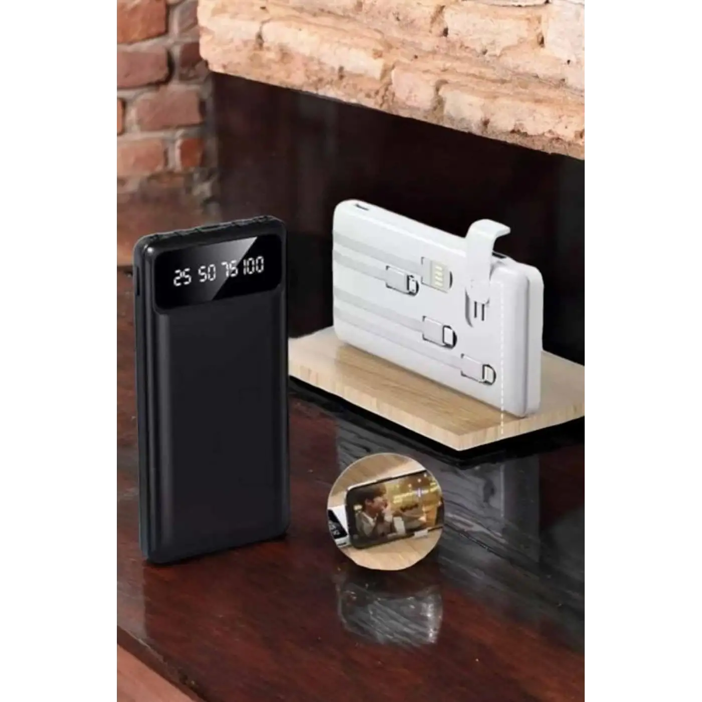 Powerbank 20.000 Mah Dijital Göstergeli LCD Ekran Uzun Pil Ömrü