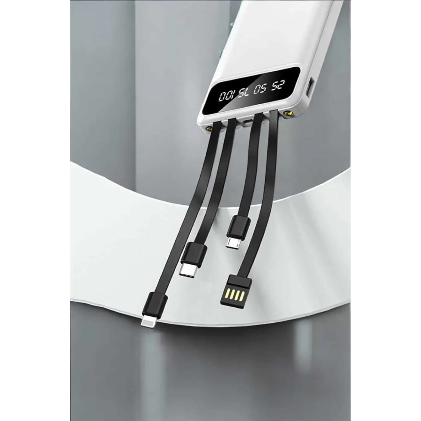 Powerbank 20.000 Mah LCD Ekran USB Lightning Type-C Uyumlu İOS ve Android