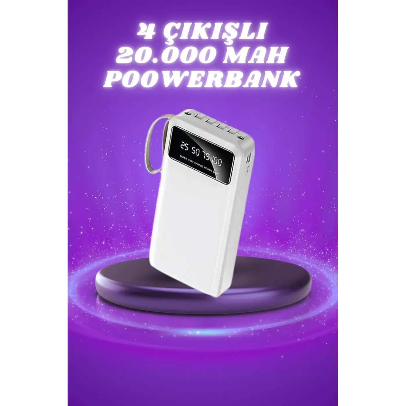 Powerbank Şarj Cihazı 4 Çıkışlı 20.000 MAH Powerbank Taşınabilir Çoklu Giriş