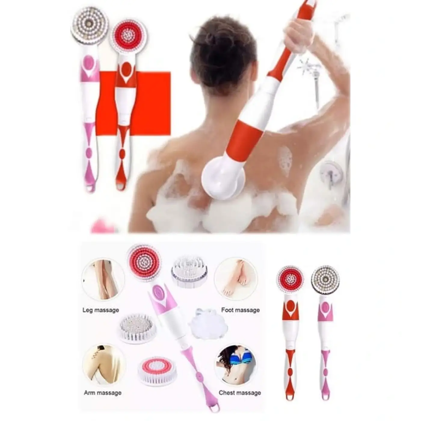 Pratik Bath Vücut Masaj ve Temizleme Duş Fırçası Seti