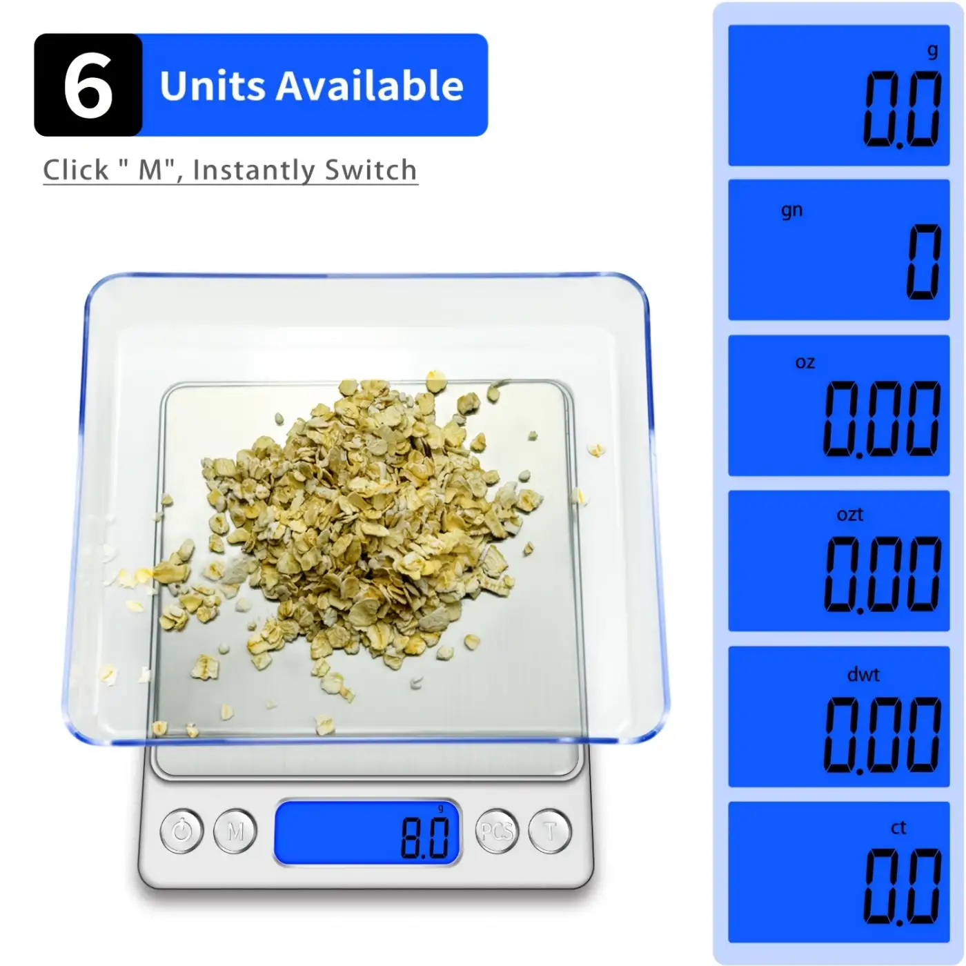 Pratik Dijital Hassas Mutfak Terazisi Hassas Tartı 2000 Gr./0.1 Gr. Hassasiyet