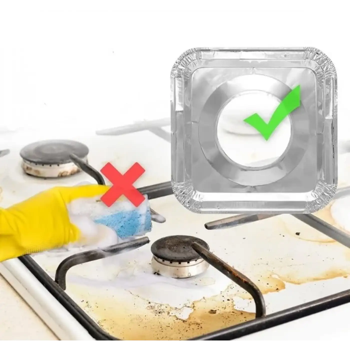 Pratik Kare Ocak Üstü Yağ Koruyucu Alüminyum Levha 23*23 Cm 10 Adet