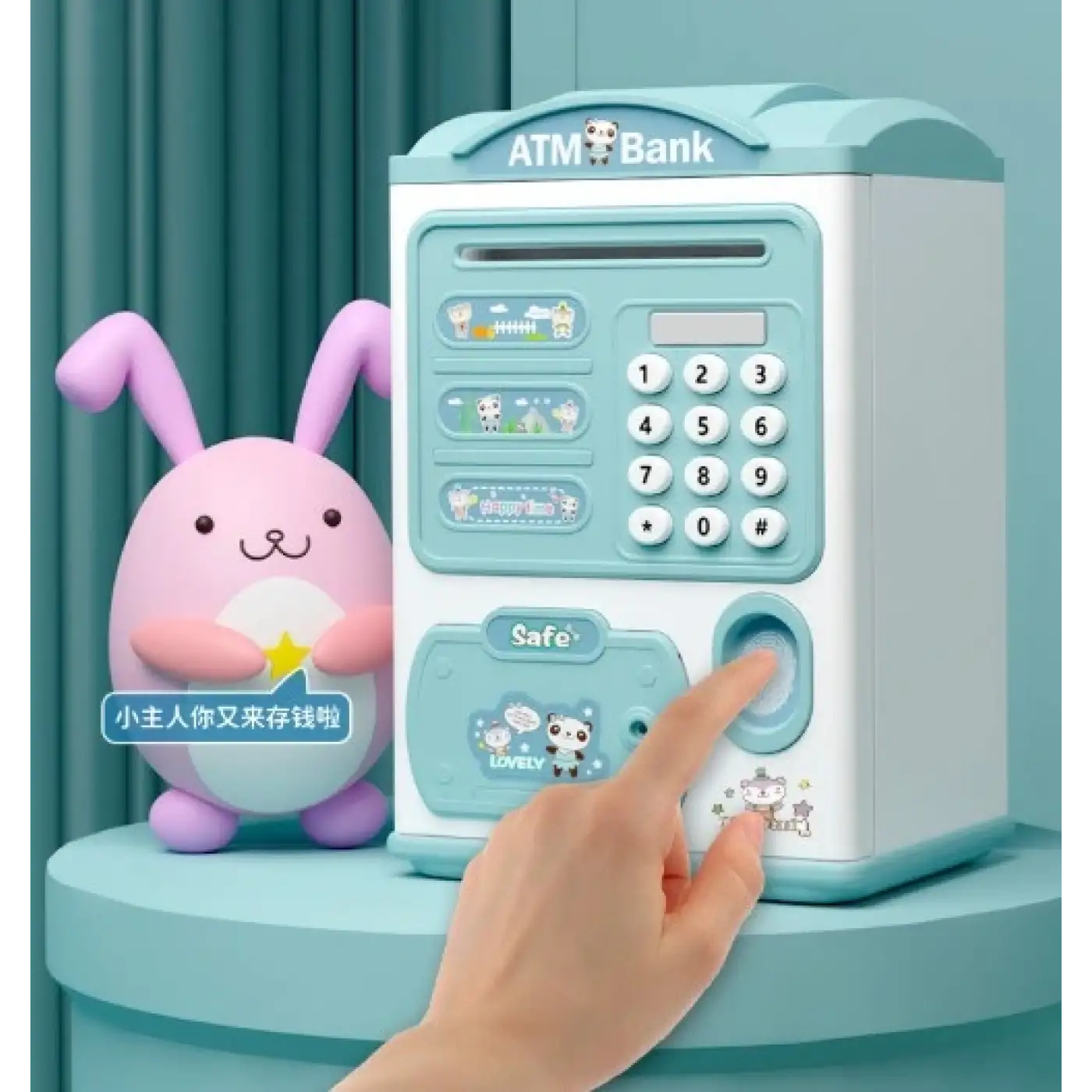 Pratik Parmak İzi Görünümlü Elektronik Şifreli Otomatik Kağıt Para Alan Atm Kumbara