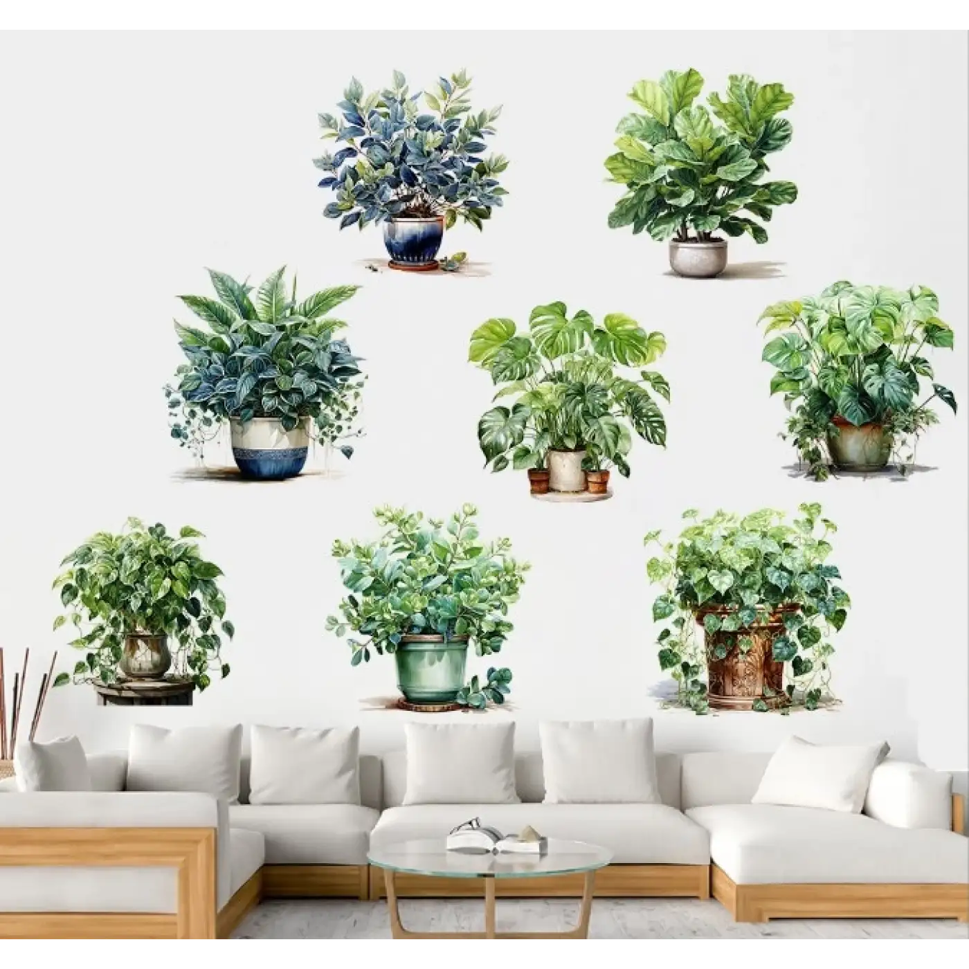 Pratik Saksılı Çiçek Tasarımlı 8li Sticker Mc-480a