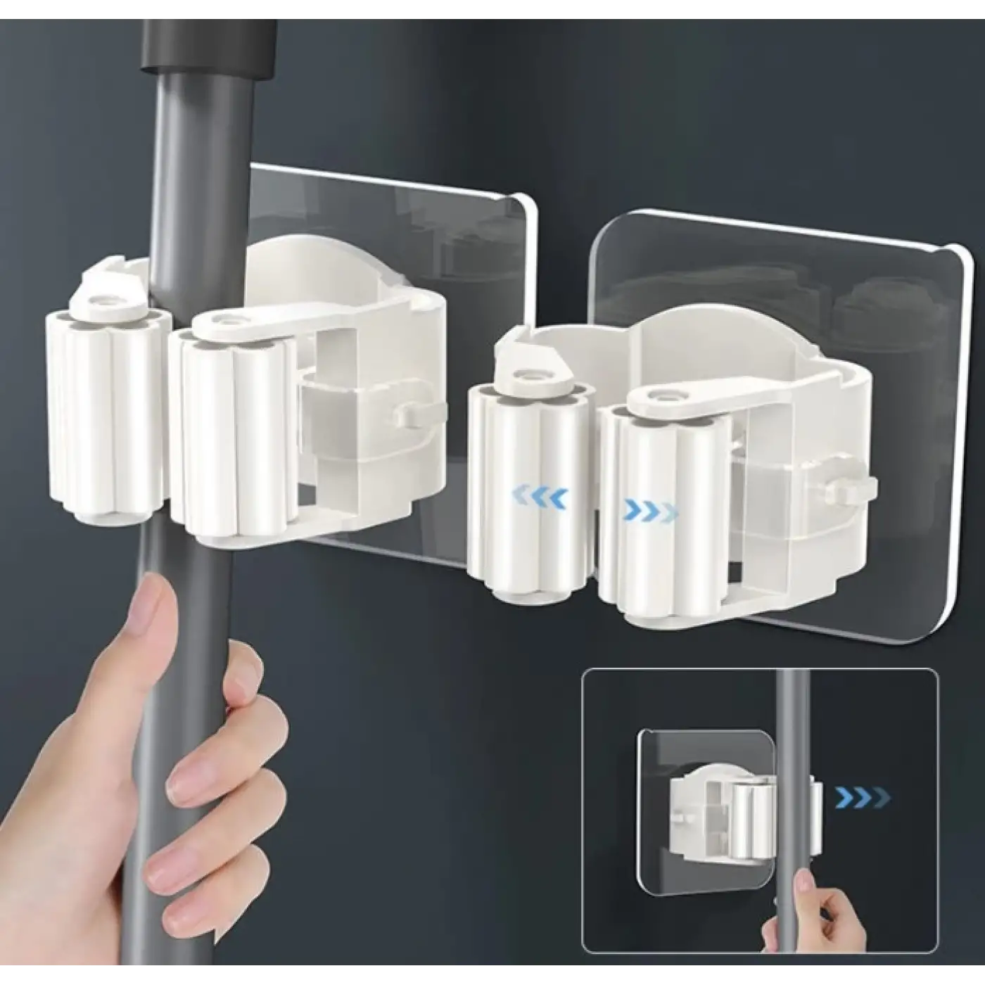 Pratik Yapışkanlı Pratik Mop Tutucu 4 Adet Beyaz