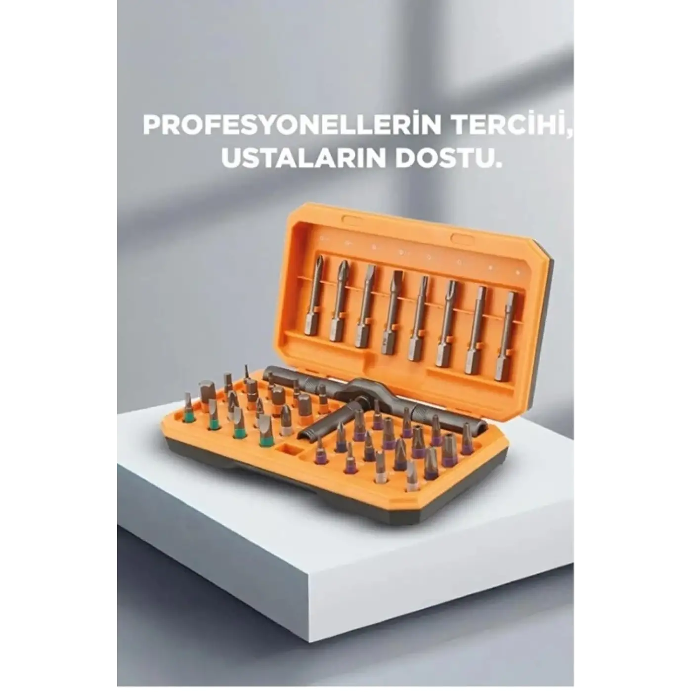 Profesyonel Tornavida Seti 40 Parça Çok Uçlu Kapsamlı Tamir Seti Gri