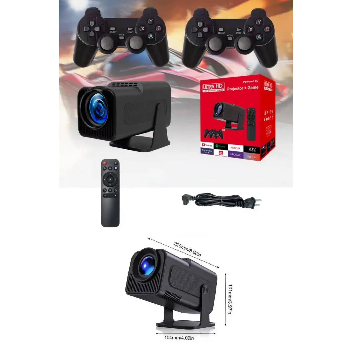 Projektör Siyah Android Taşınabilir Sinema Projeksiyon Wifi Destekli En Güncel Sürüm Akıllı