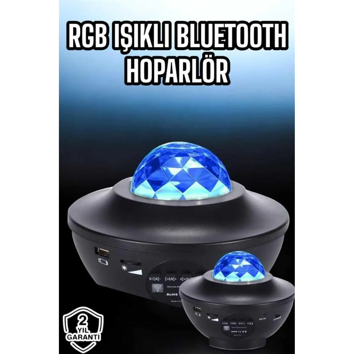 Projektör Yıldız Gece Lambası Disko Topu Bluetooth Bağlantılı Taşınabilir Şarjlı