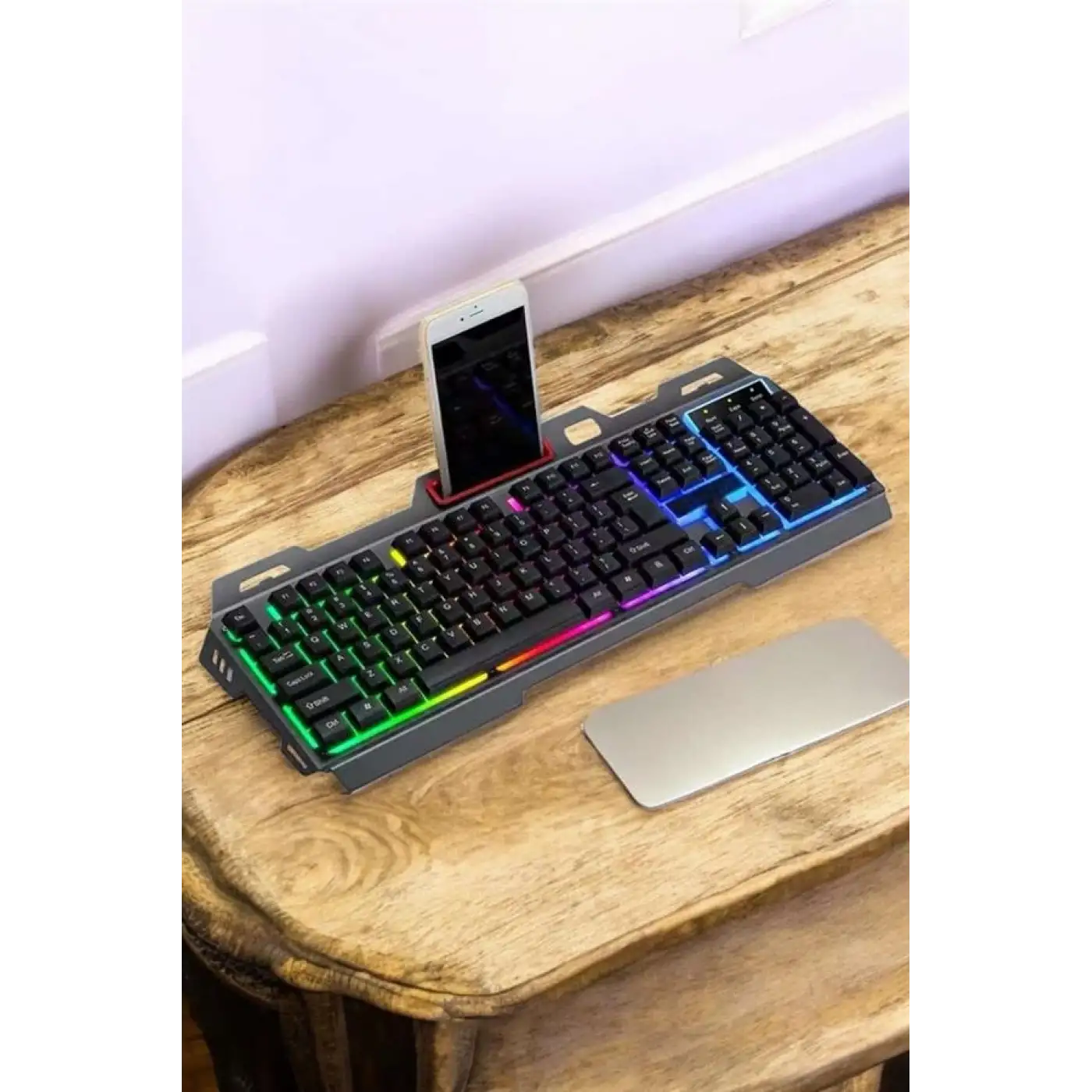 Q Klavye RGB Işıklı Klavye Ve Mouse Seti Kablolu Mouse Hediyeliş