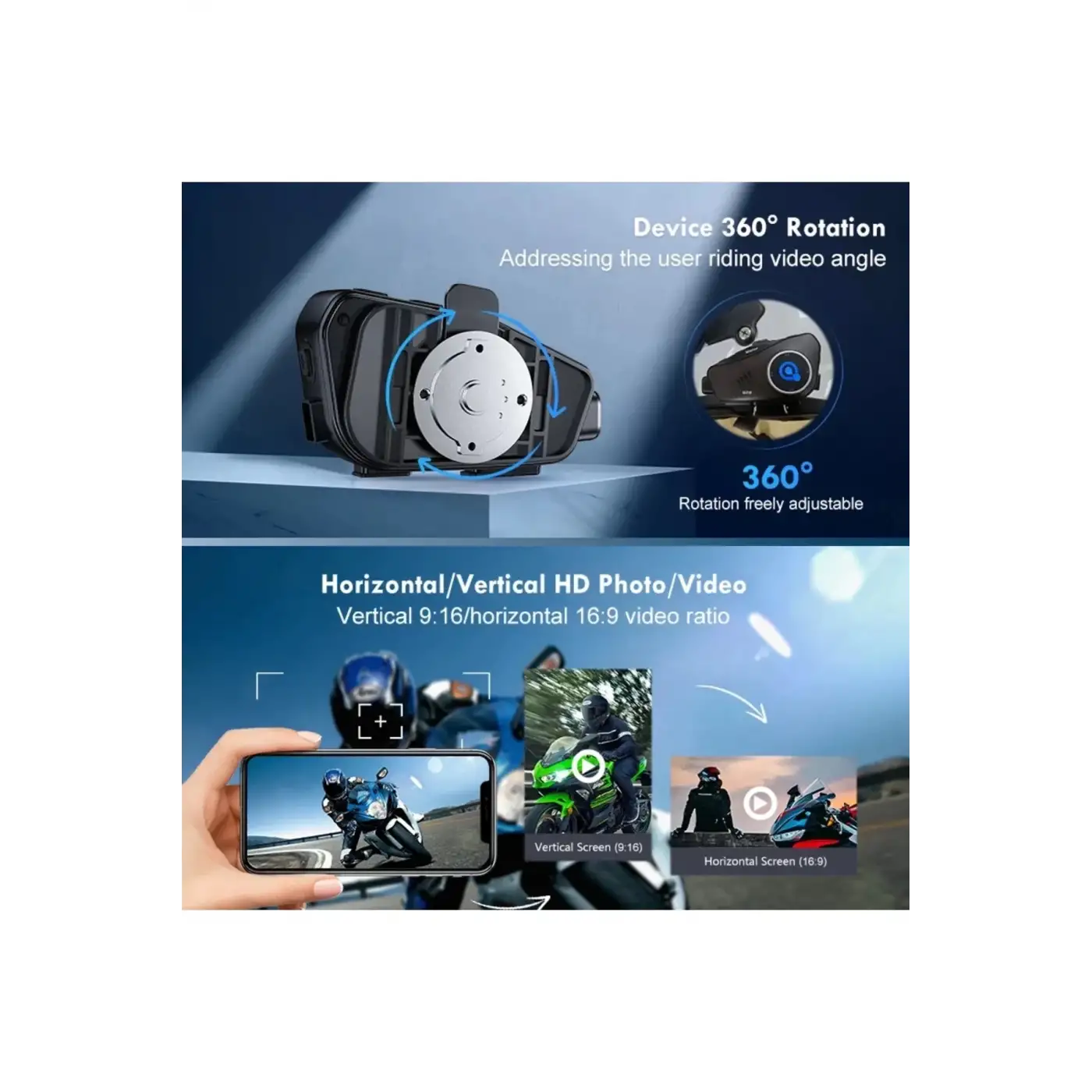 Q28 Motosiklet Kask Bluetooth Kulaklık 1080p Kamera Interkom Kulaklık Su Geçirmez Intercom