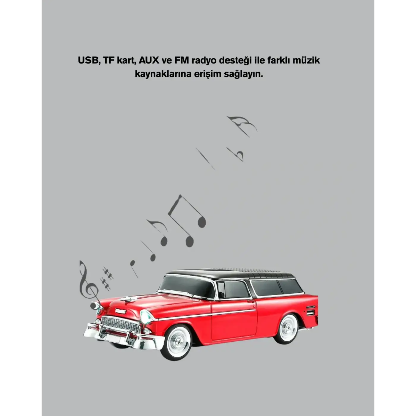 Retro Araba Şekilli Kablosuz Bluetooth Hoparlör