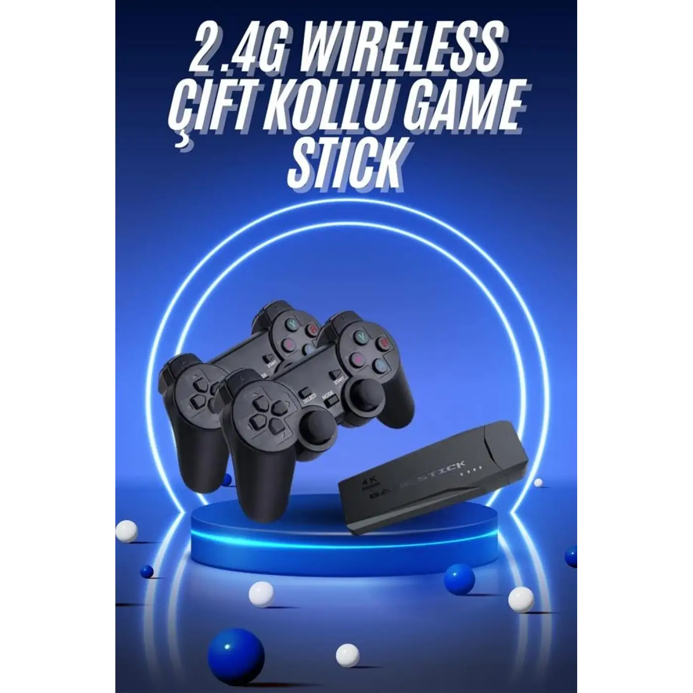 Retro Game Stick Çift Kol Kablosuz Atari Oyun Konsolu 2.4g Uyumlu