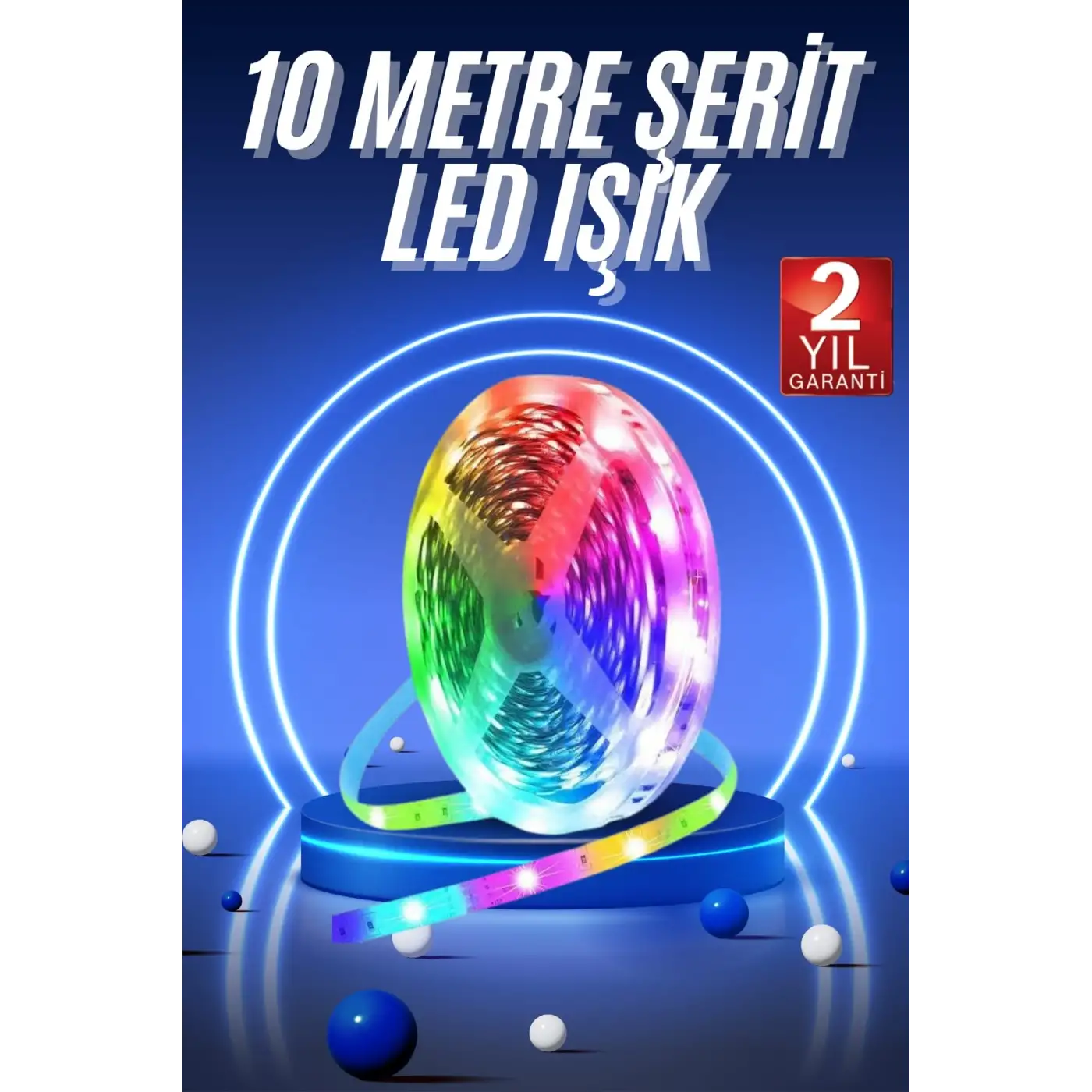 RGB Neon Şerit Led Lamba 10 Metre İç Mekan Tasarımına Uygun