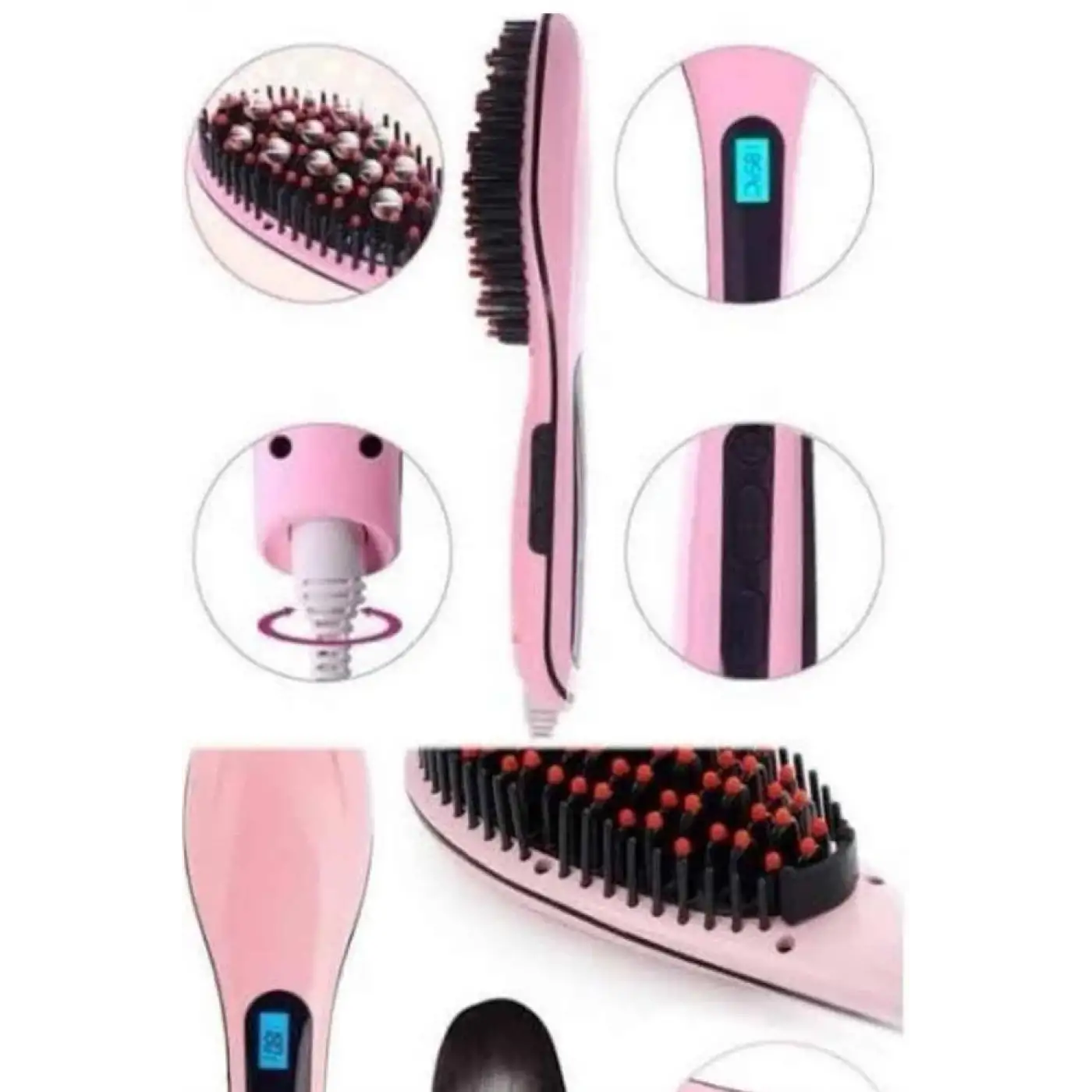 Saç Fırça Akıllı LCD Ekran Pratik Saç Düzleştirici Tarak Pratik Taşınabilir