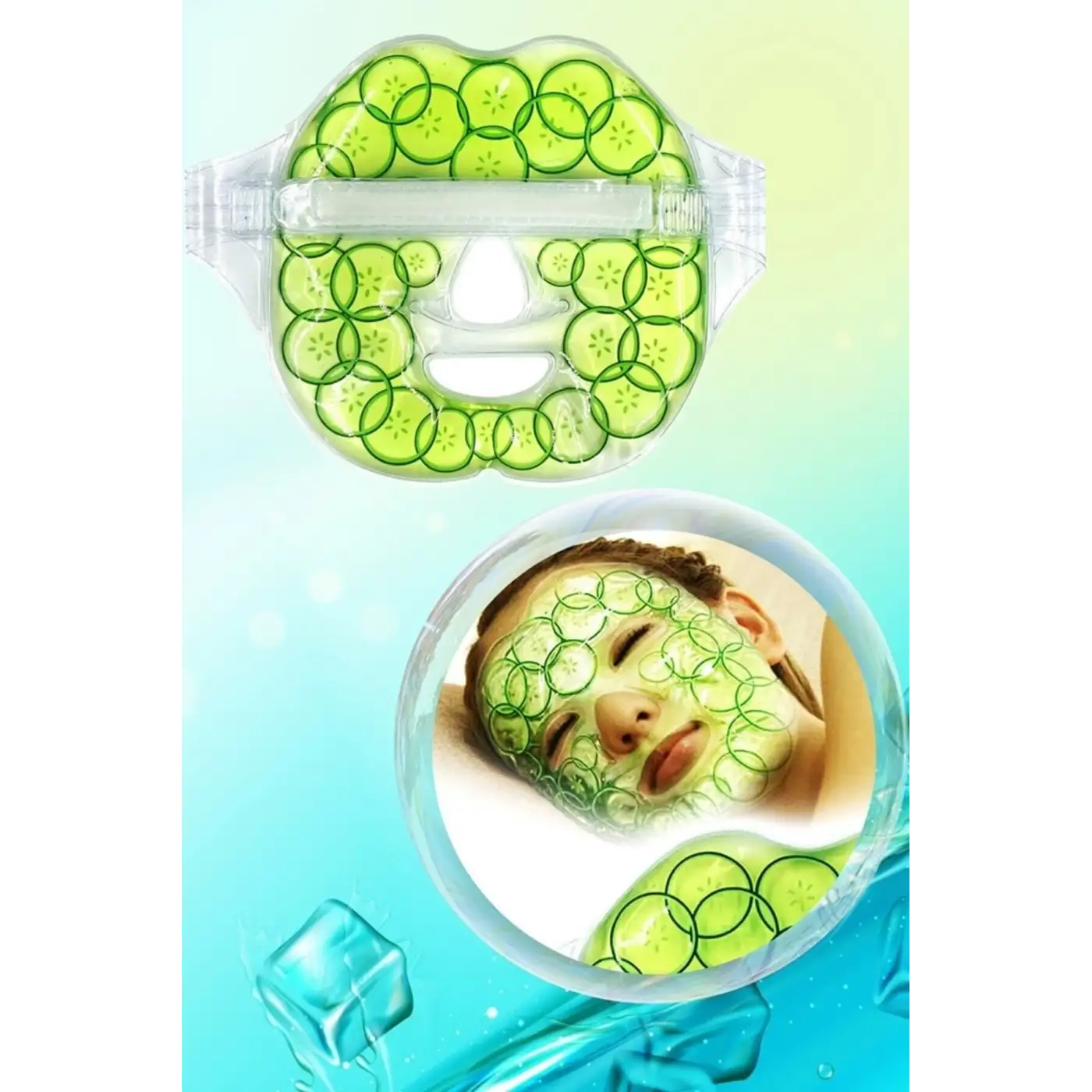 Salatalık Yüz Maske Jel Sıcak Soğuk Kullanım Rahatlatıcı