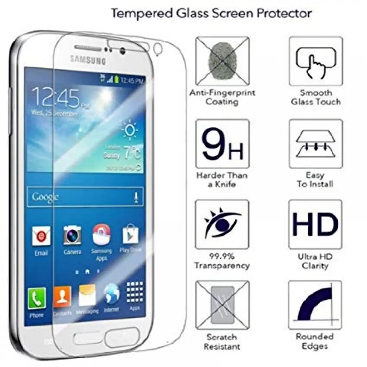 SAM İ9060 / i9082 - kırılmaz cam ekran koruyucu