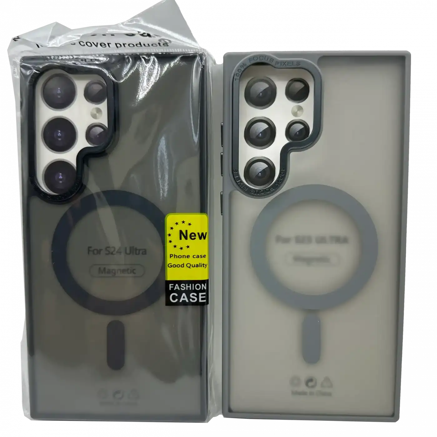 Samsung S24 Ultra – Kılıf Metal Tuşlu Sert PC Arka Yüzey Wireless Şarj Özellikli Flet Magsafe Kılıf