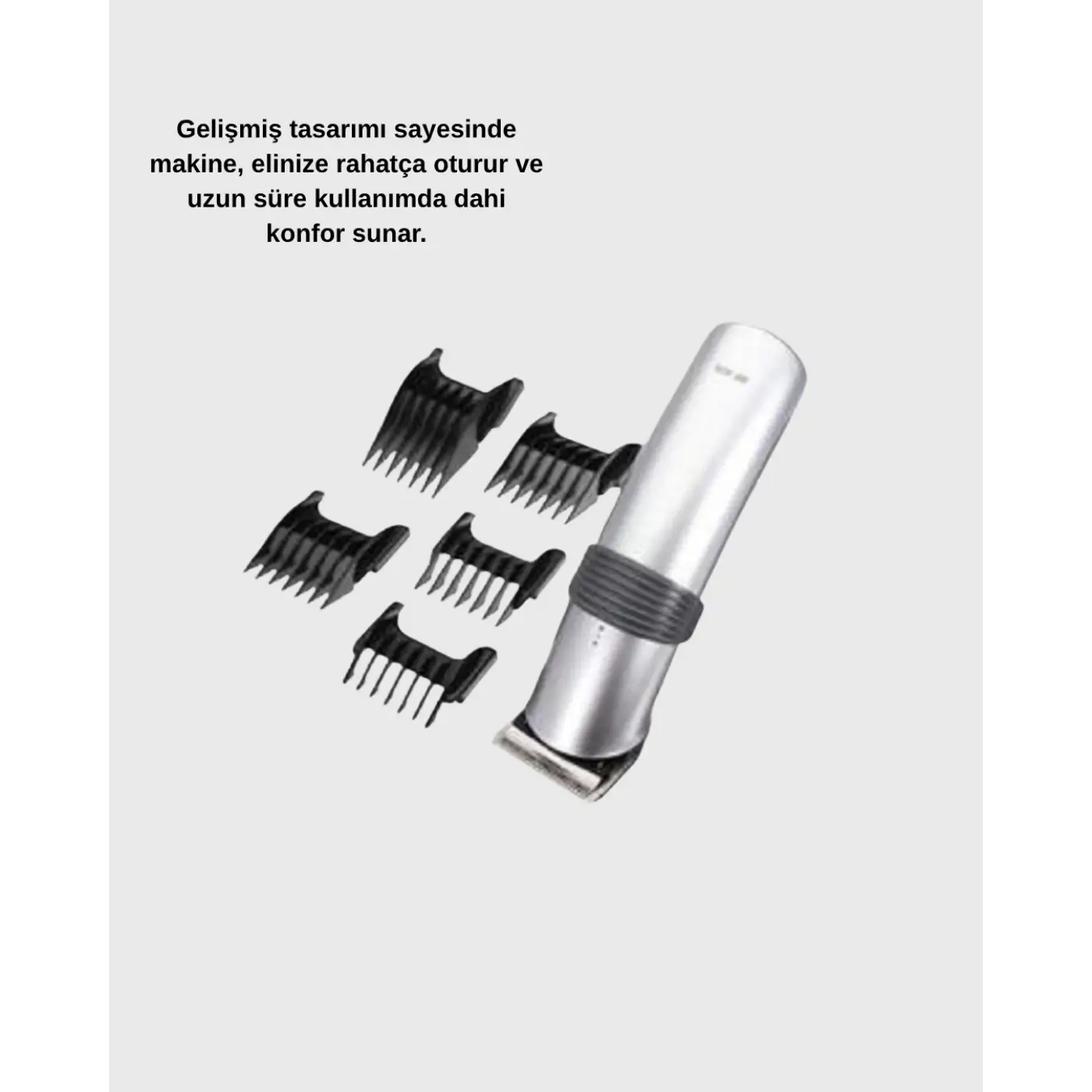 Şarjlı Saç ve Sakal Kesme Makinesi – Paslanmaz Çelik Bıçak, Ayarlanabilir Başlık