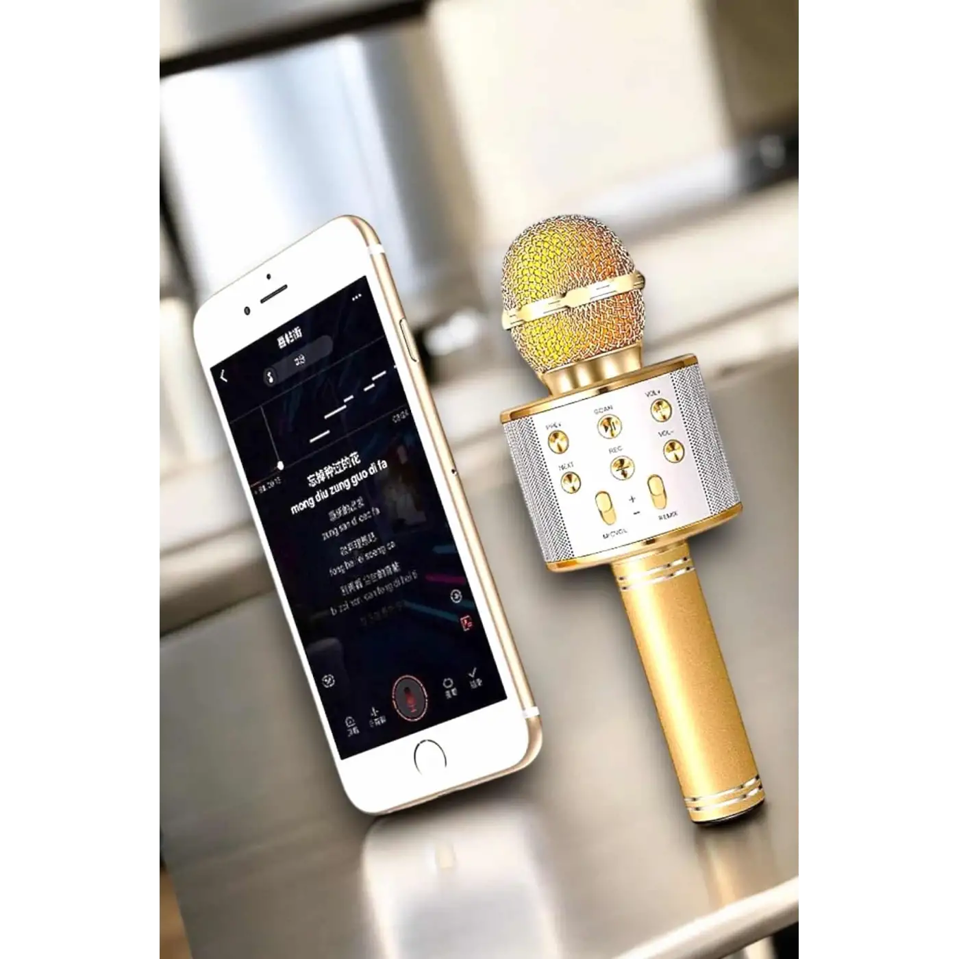 Şarjlı ve Uzun Pil Ömürlü Karaoke Mikrofon USB Bellek Destekli, Profesyonel Ses