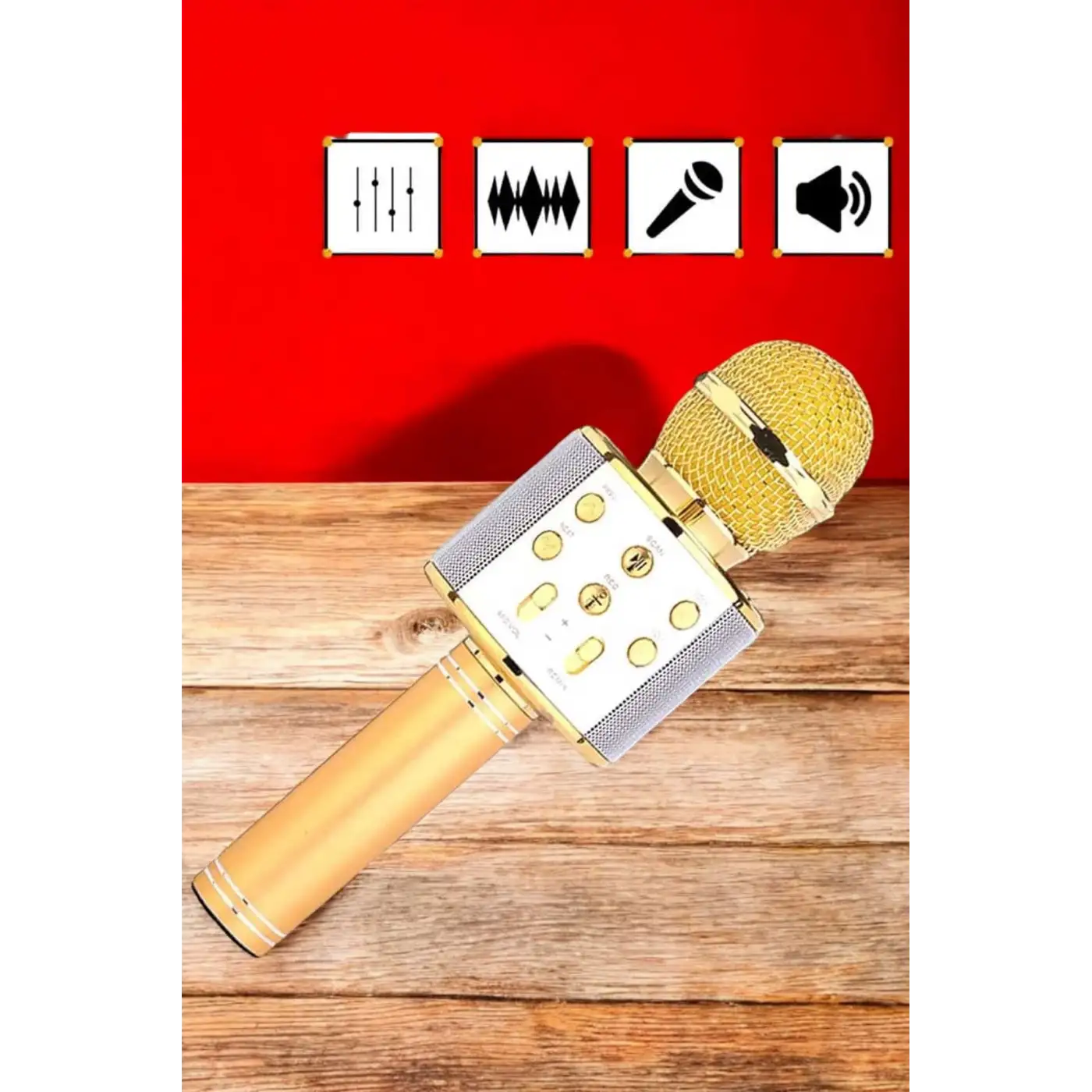 Şarjlı ve Uzun Pil Ömürlü Karaoke Mikrofon USB Bellek Destekli, Profesyonel Ses