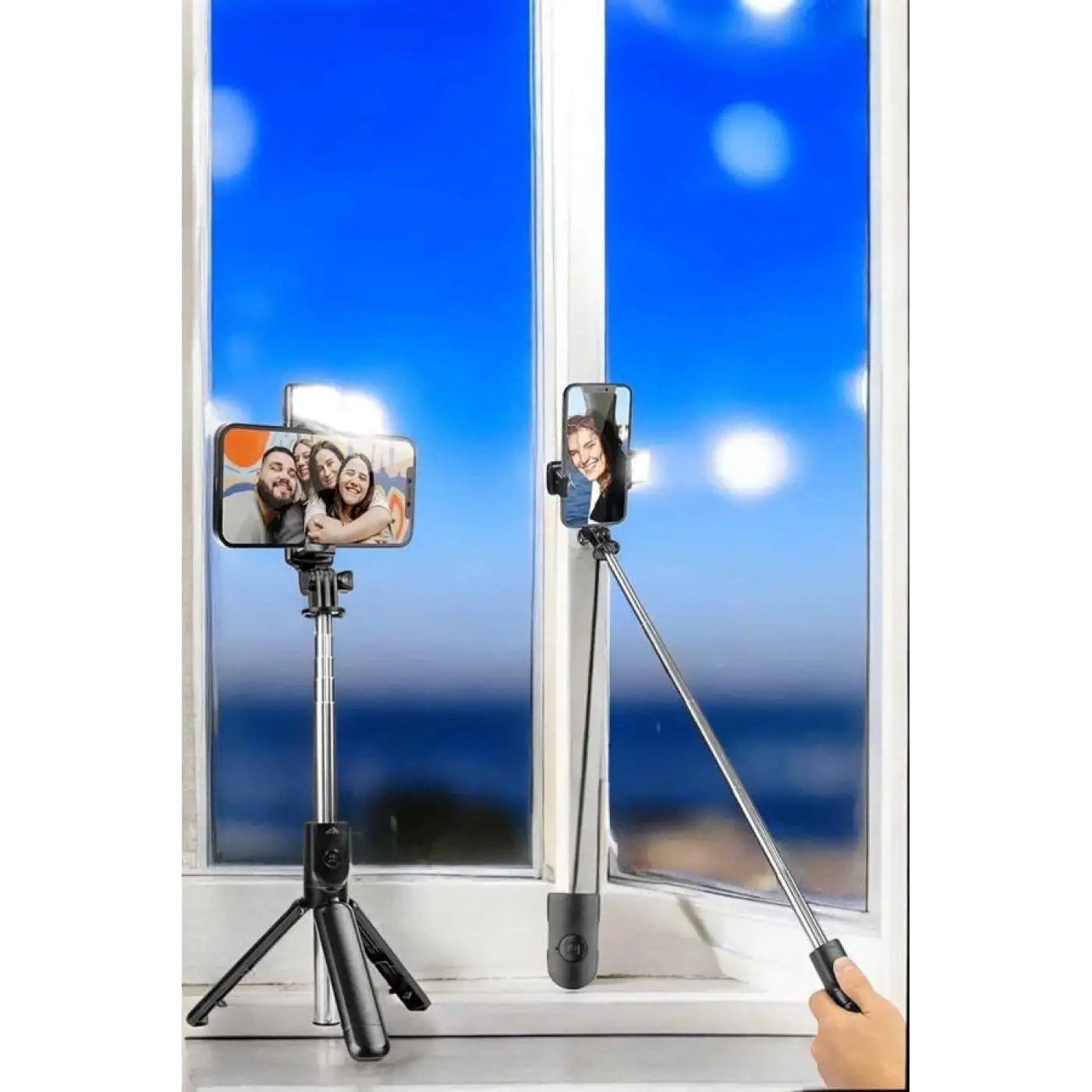 Selfie Çubuğu Tripod Kumandalı Telefon Tutucu Siyah