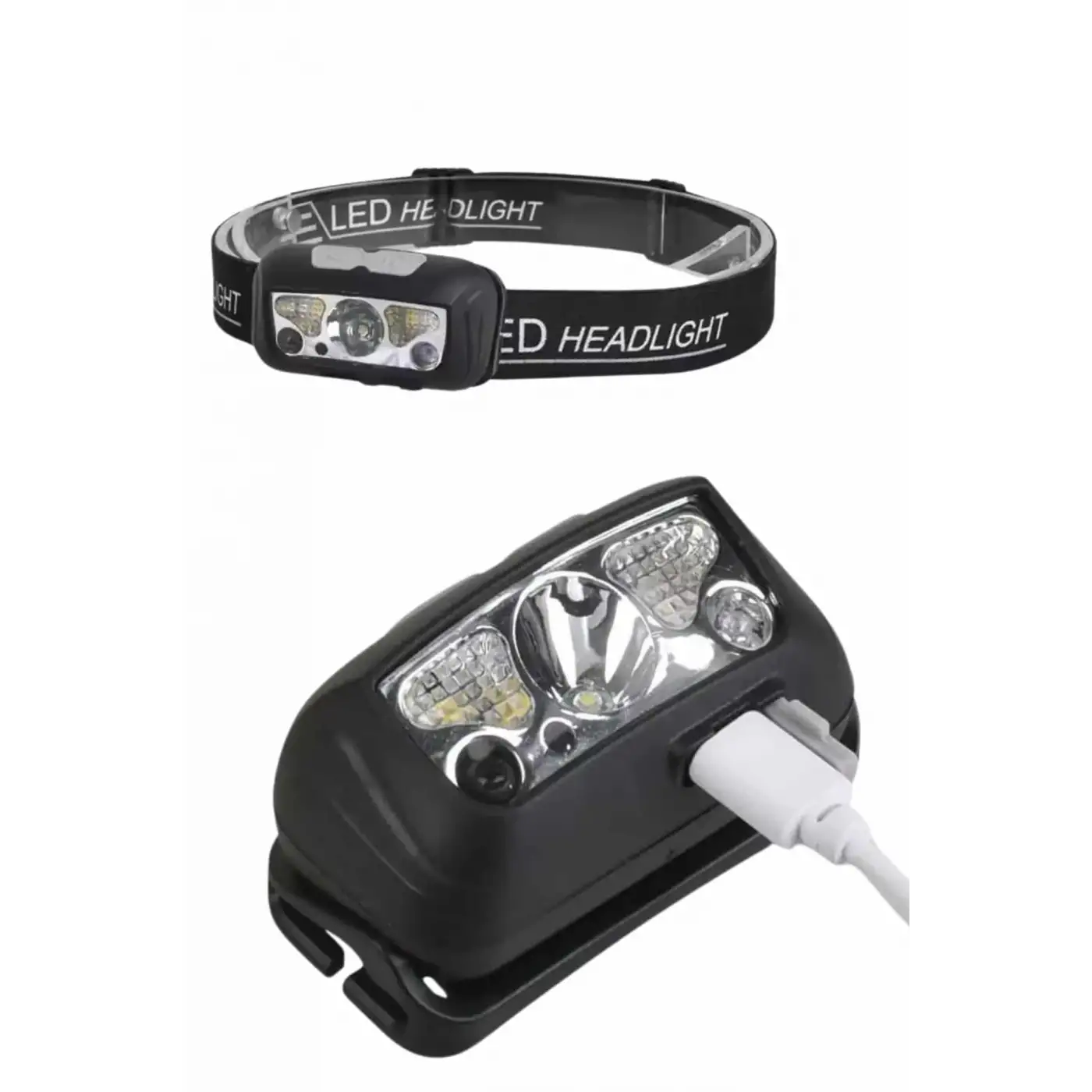 Sensörlü Şarjlı Type-c Şarj Işıklı Kafa Lambası Kamp Lambası