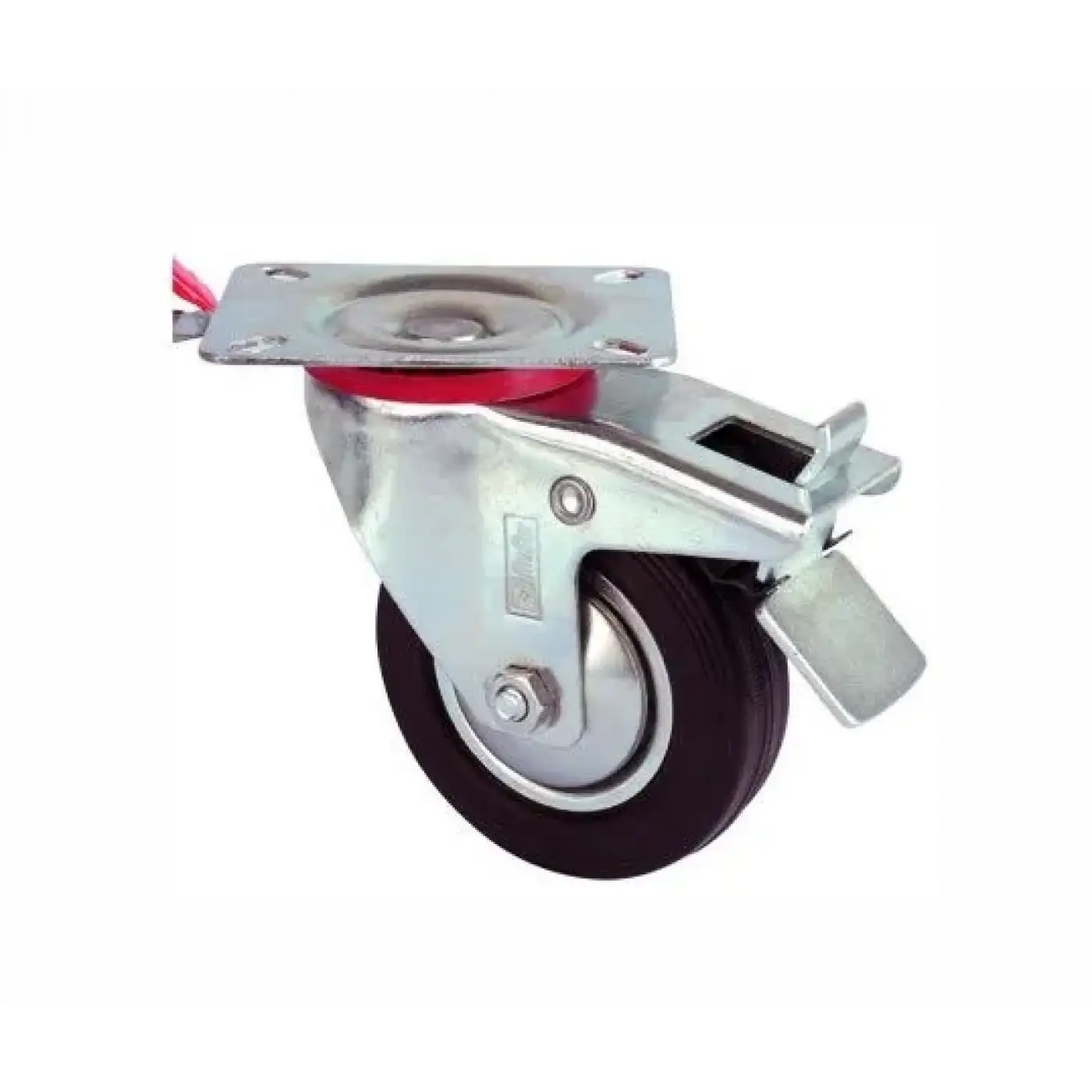 Servis Tekeri - Tablalı Frenli Siyah Döner - Çap 100 Mm