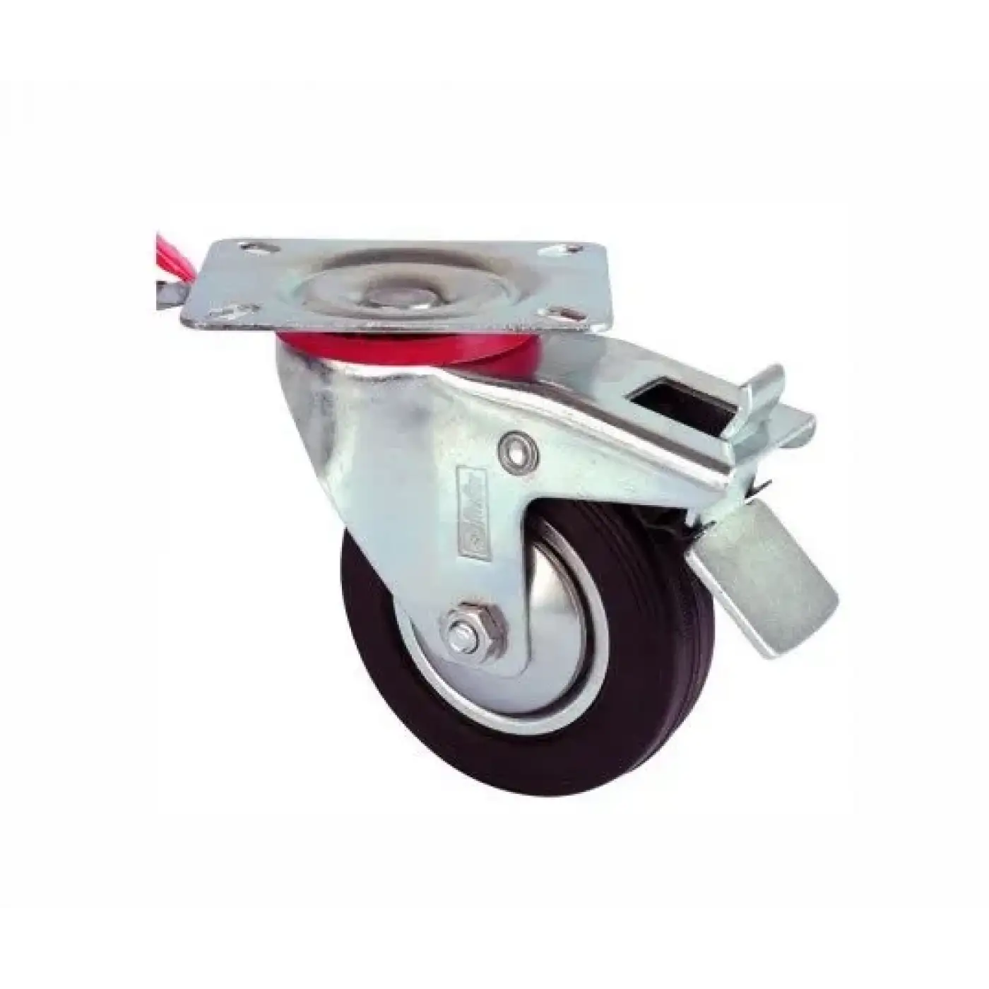 Servis Tekeri - Tablalı Frenli Siyah Döner - Çap 125 Mm