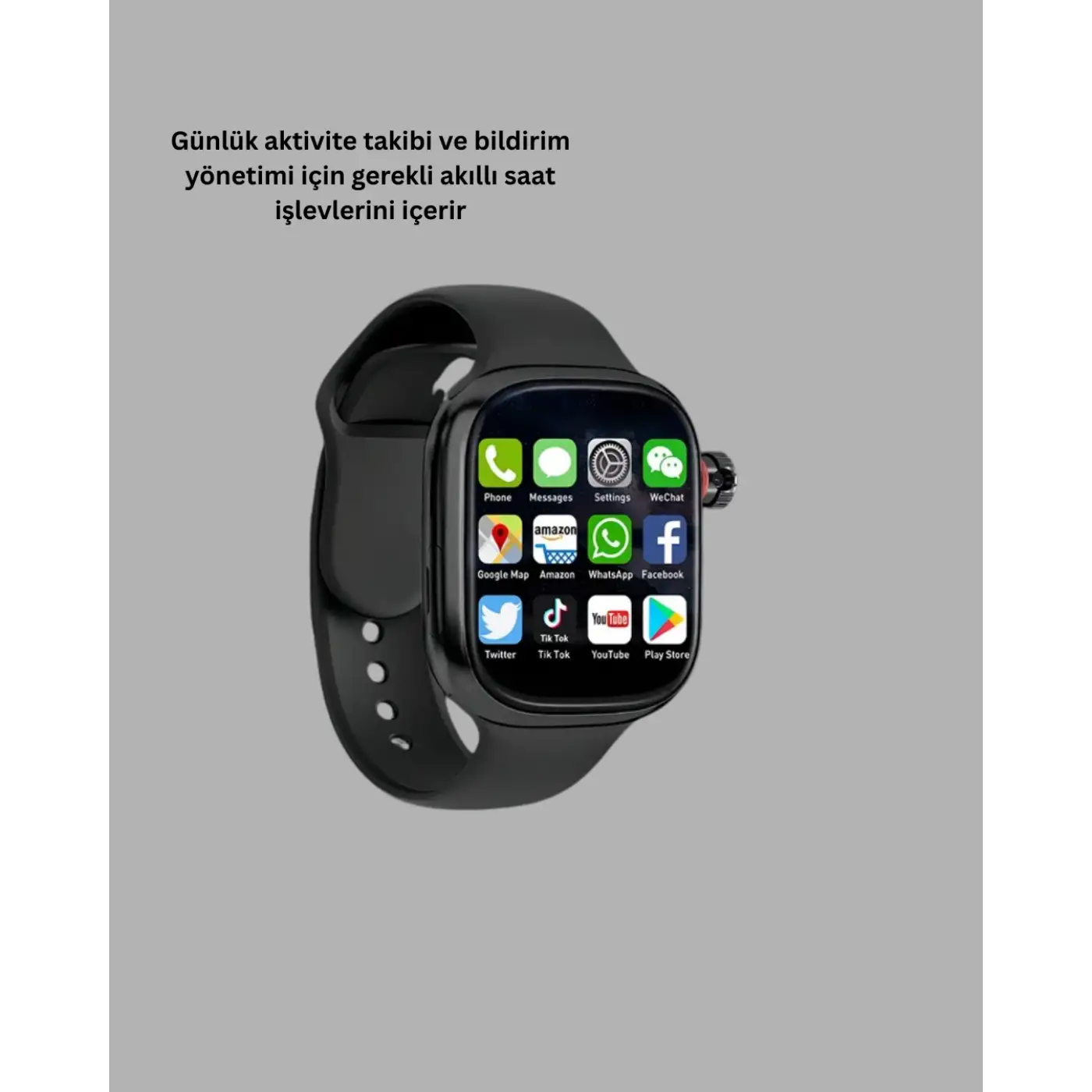 Sesli Arama Özellikli SIM Kartlı Siyah Akıllı Saat