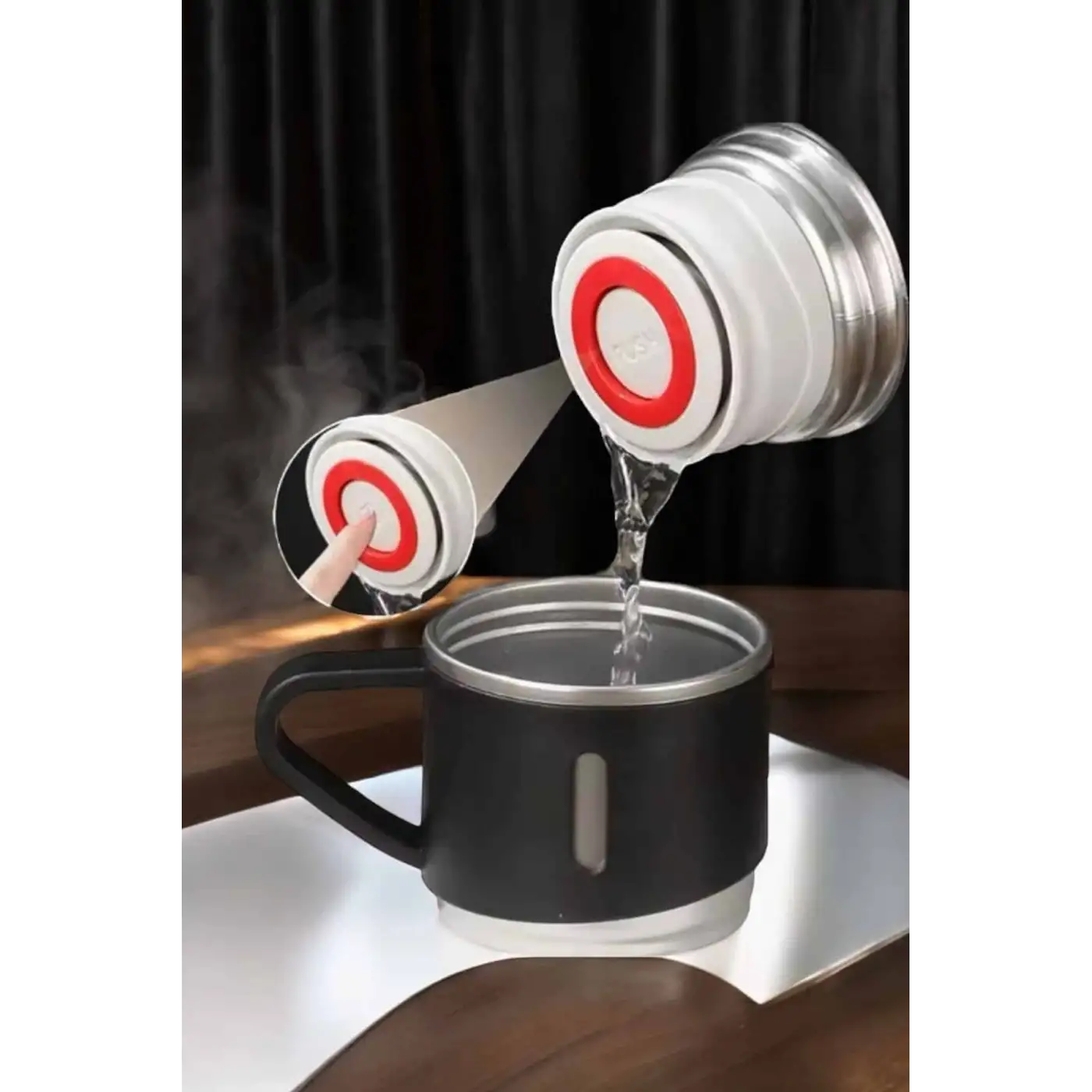 Şık ve Dayanıklı 3 Bardaklı Termos Seti Uzun Süre Isı Koruma Özellikli