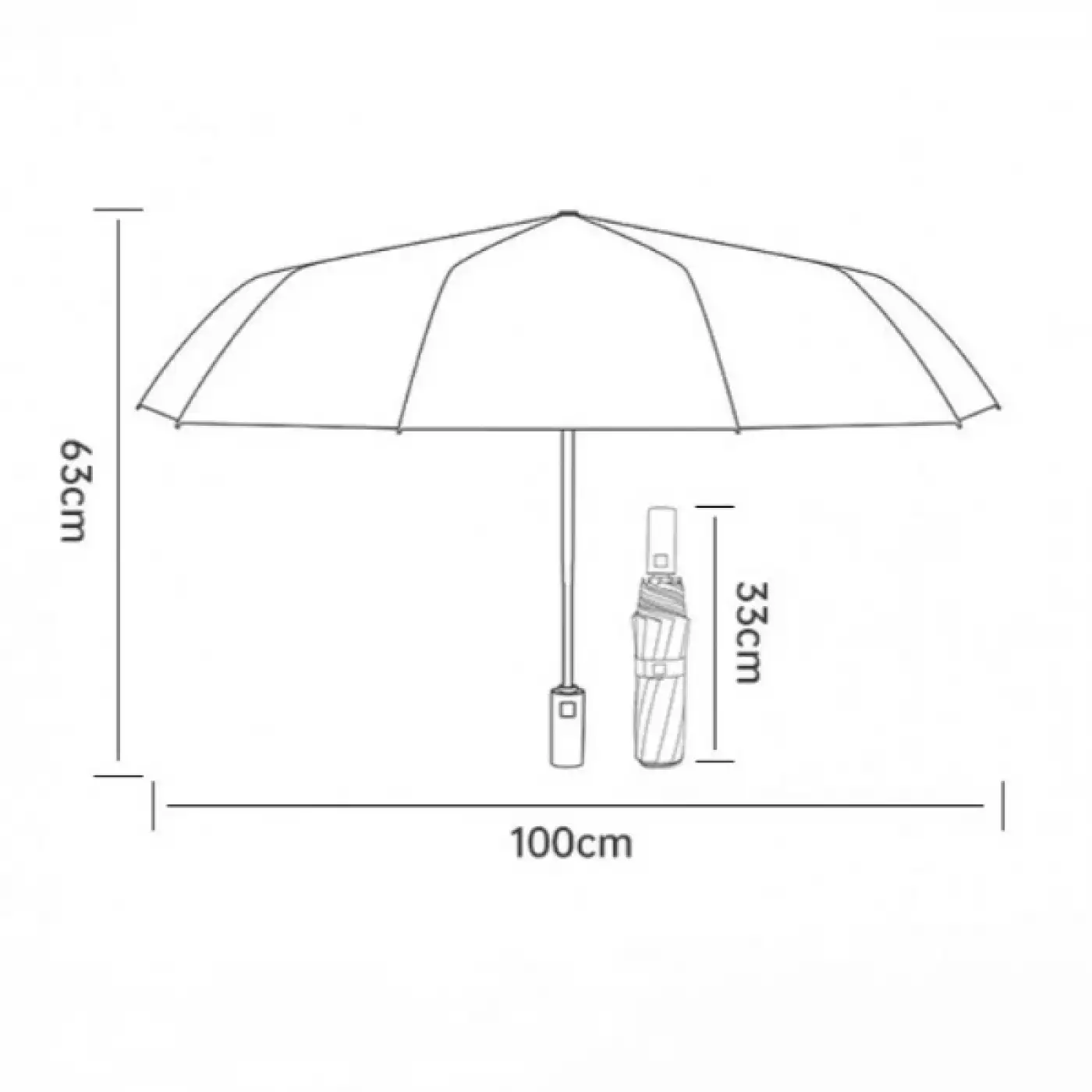 Siyah El Fenerli Şemsiye